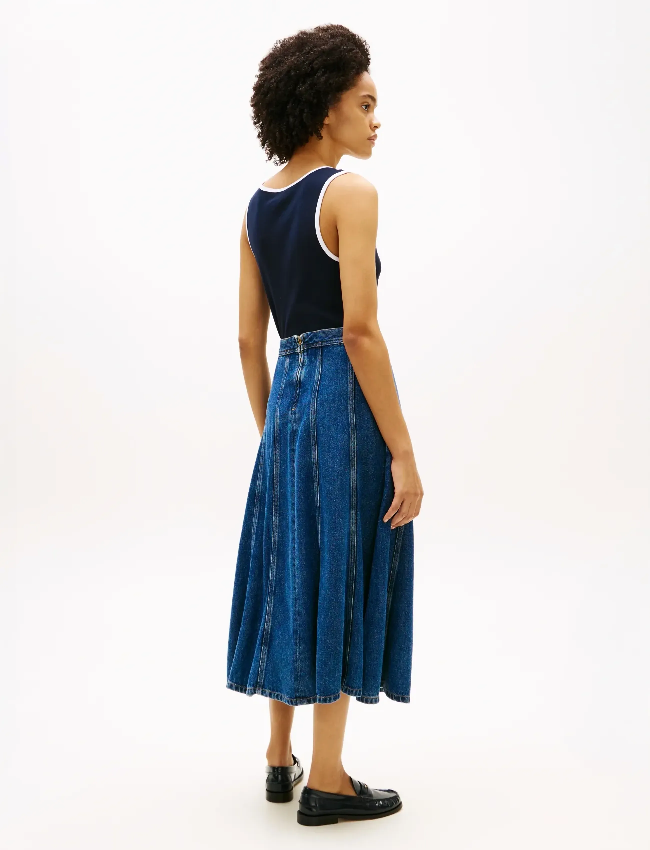 Tommy Hilfiger - DNM RAY FLARED MIDI SKIRT HW - jeansröcke - ray - 2