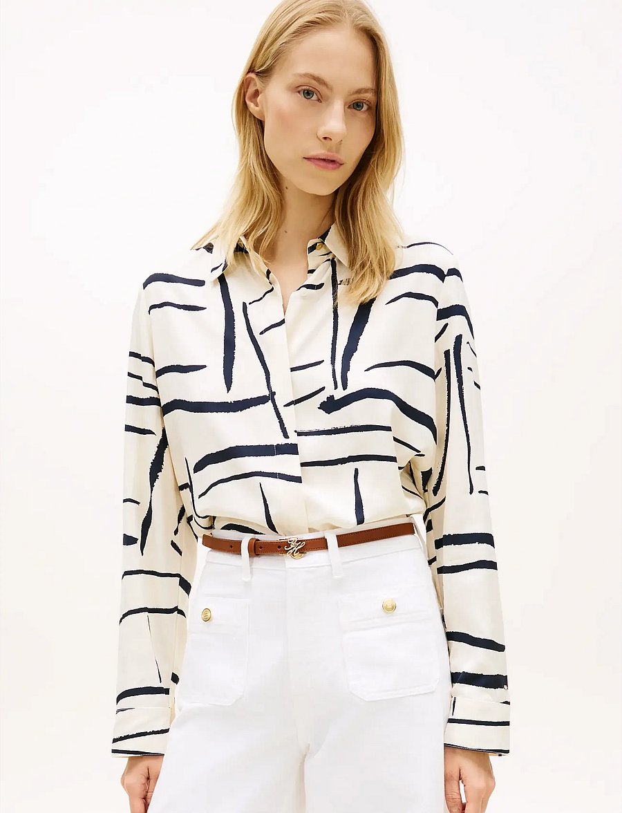 Tommy Hilfiger - VIS TWILL BUTTON UP SHIRT - langärmlige hemden - flag feathers calico - 0