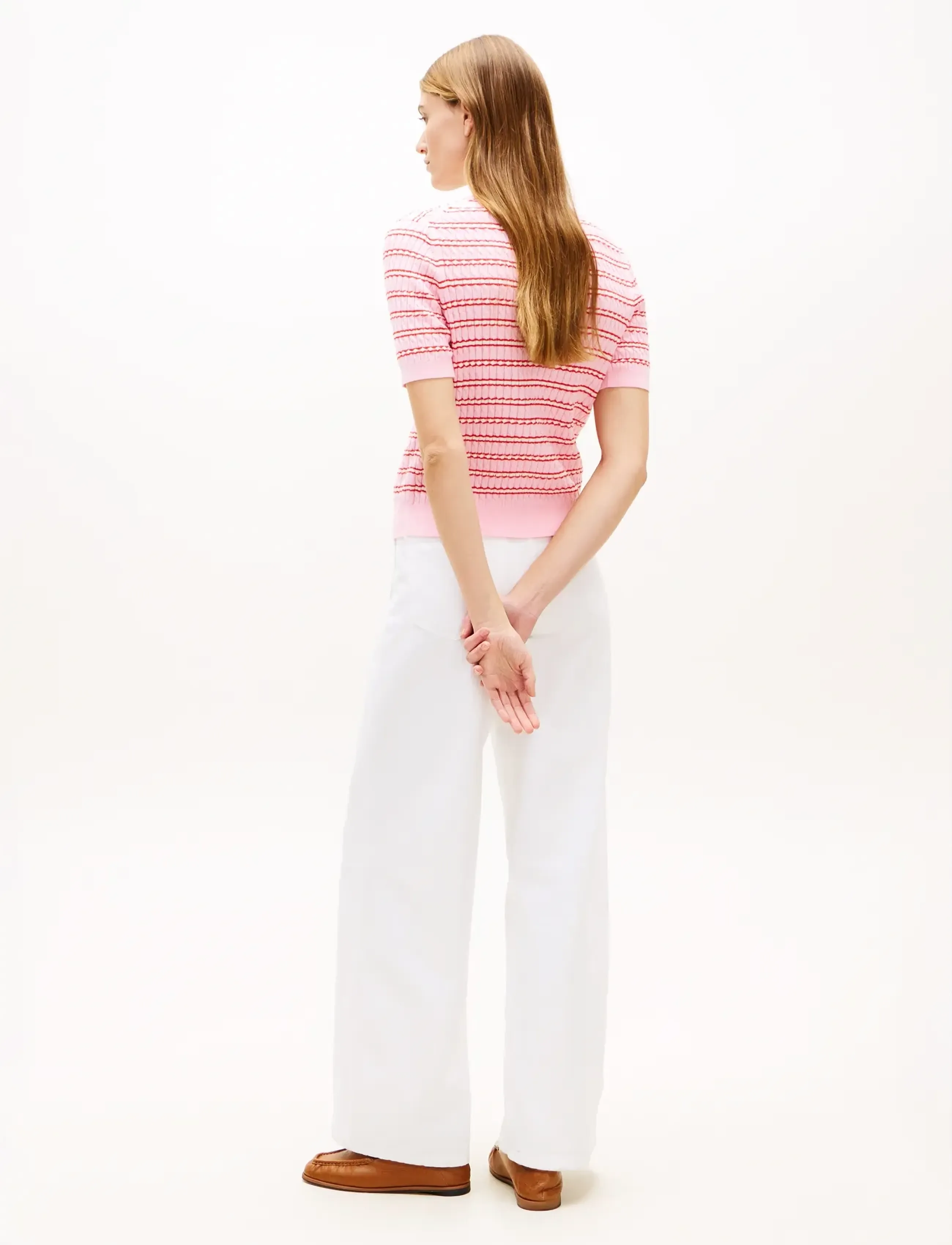 Tommy Hilfiger - CO CABLE FINE GG SS HENLEY - jumpers - preppy stp classic pink fireworks - 2