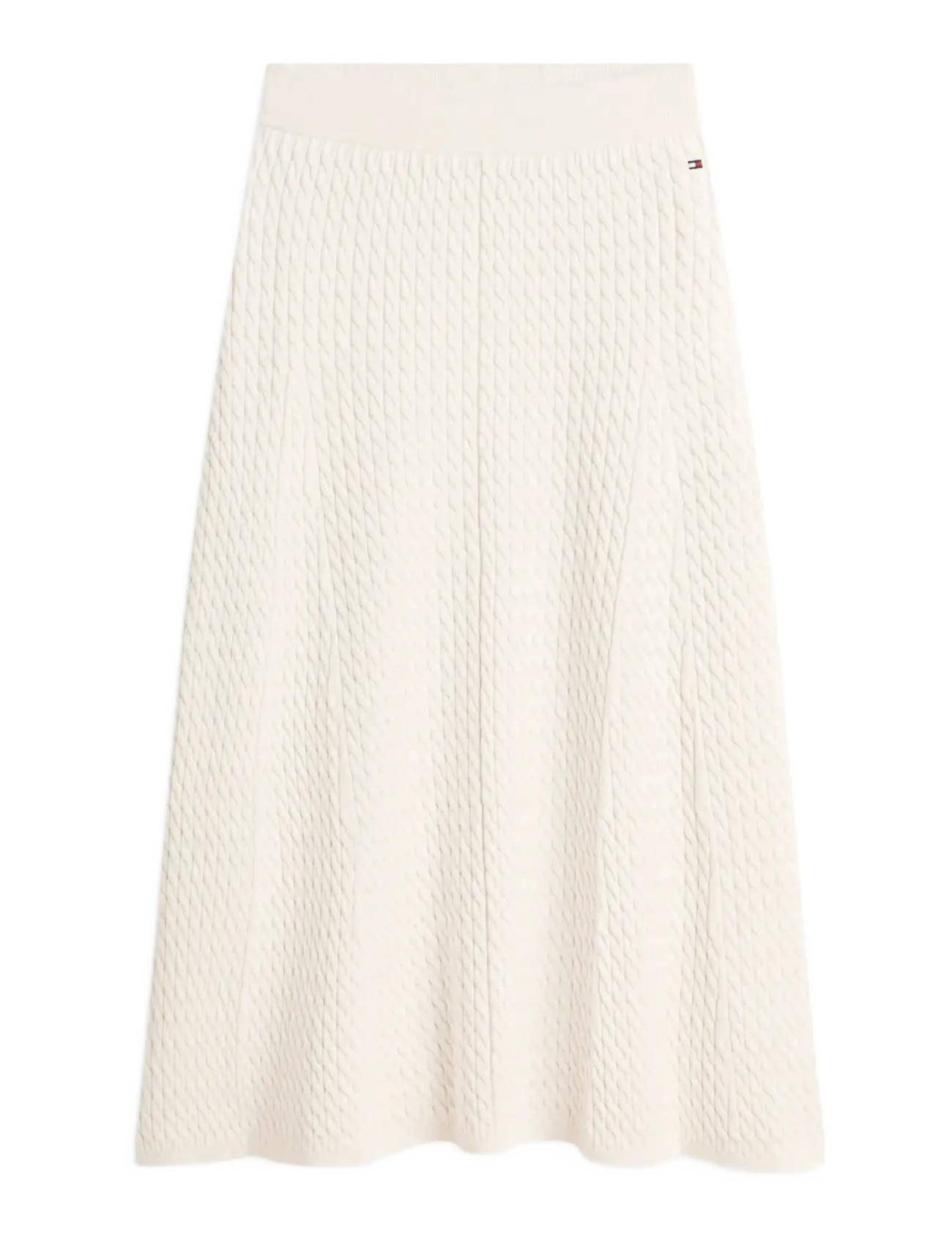 Tommy Hilfiger CO CABLE FINE GG F&F SKIRT - Seelikud - HEATHER IVORY PETAL / cream