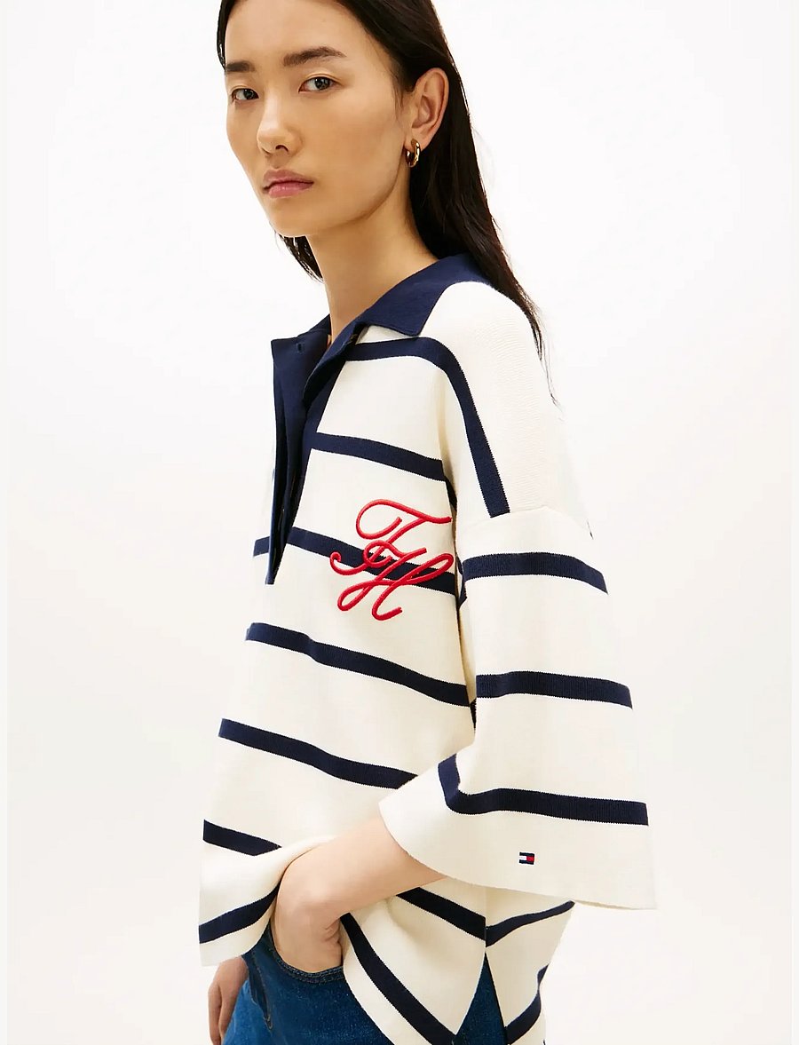 Tommy Hilfiger - CO FULL NEEDLE RLX POLO SWT - polo shirts - big stp calico dark n navy - 4