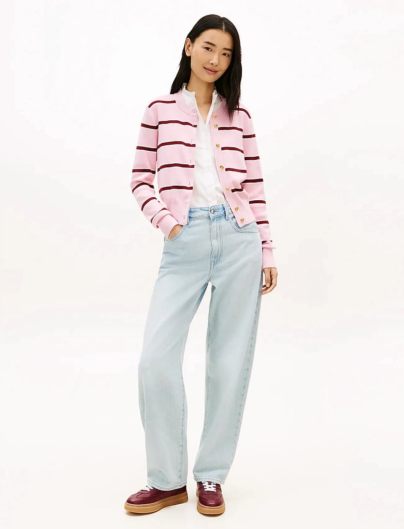 Tommy Hilfiger - CO FULL NEEDLE C-NK CARDI - kardiganid - pink ivory liberty red stp - 3