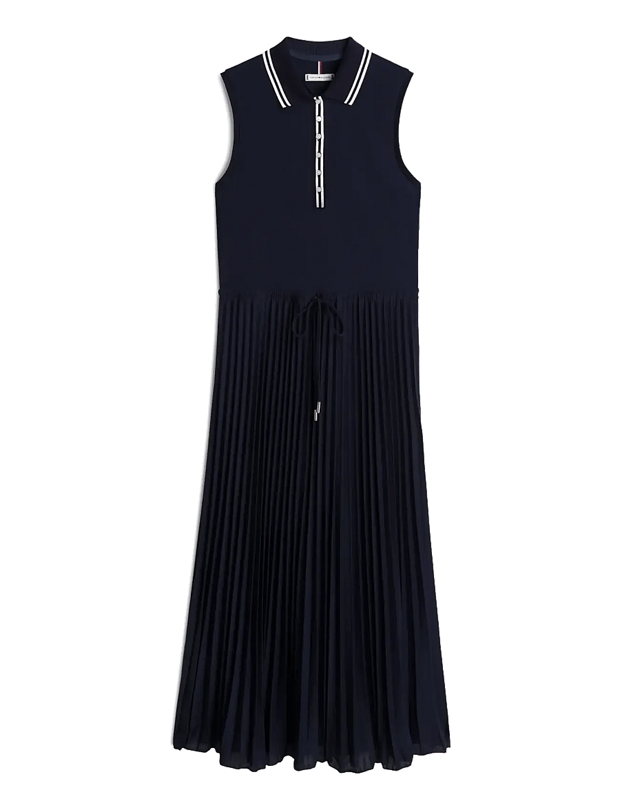 Tommy Hilfiger - 1985 PLEATED POLO DRESS NS - midikleider - dark night navy - 1