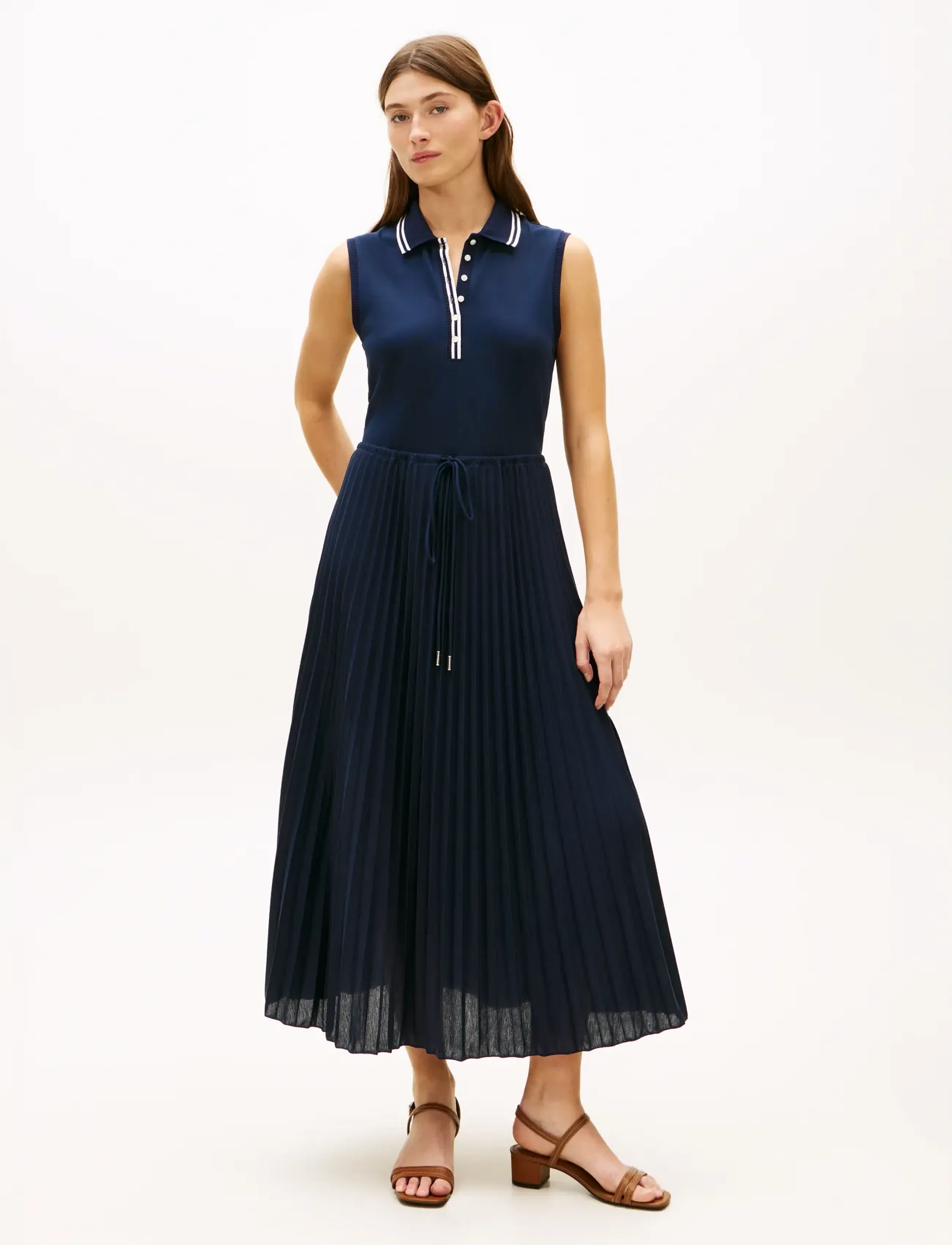 Tommy Hilfiger 1985 Pleated Polo Dress Ns, XL, Dresses, Marineblau - Knee-length & Midi, Frauen