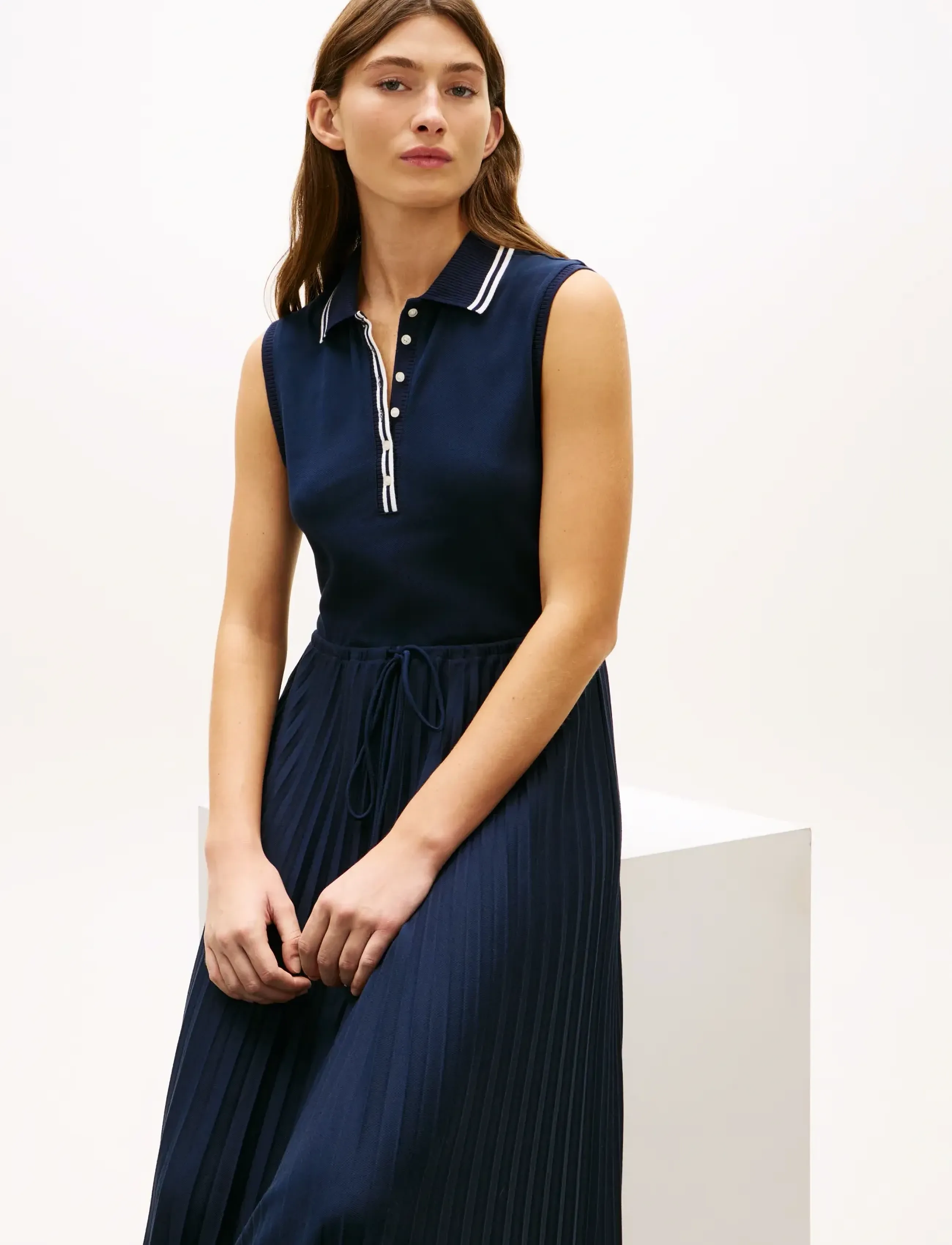 Tommy Hilfiger - 1985 PLEATED POLO DRESS NS - midi dresses - dark night navy - 3