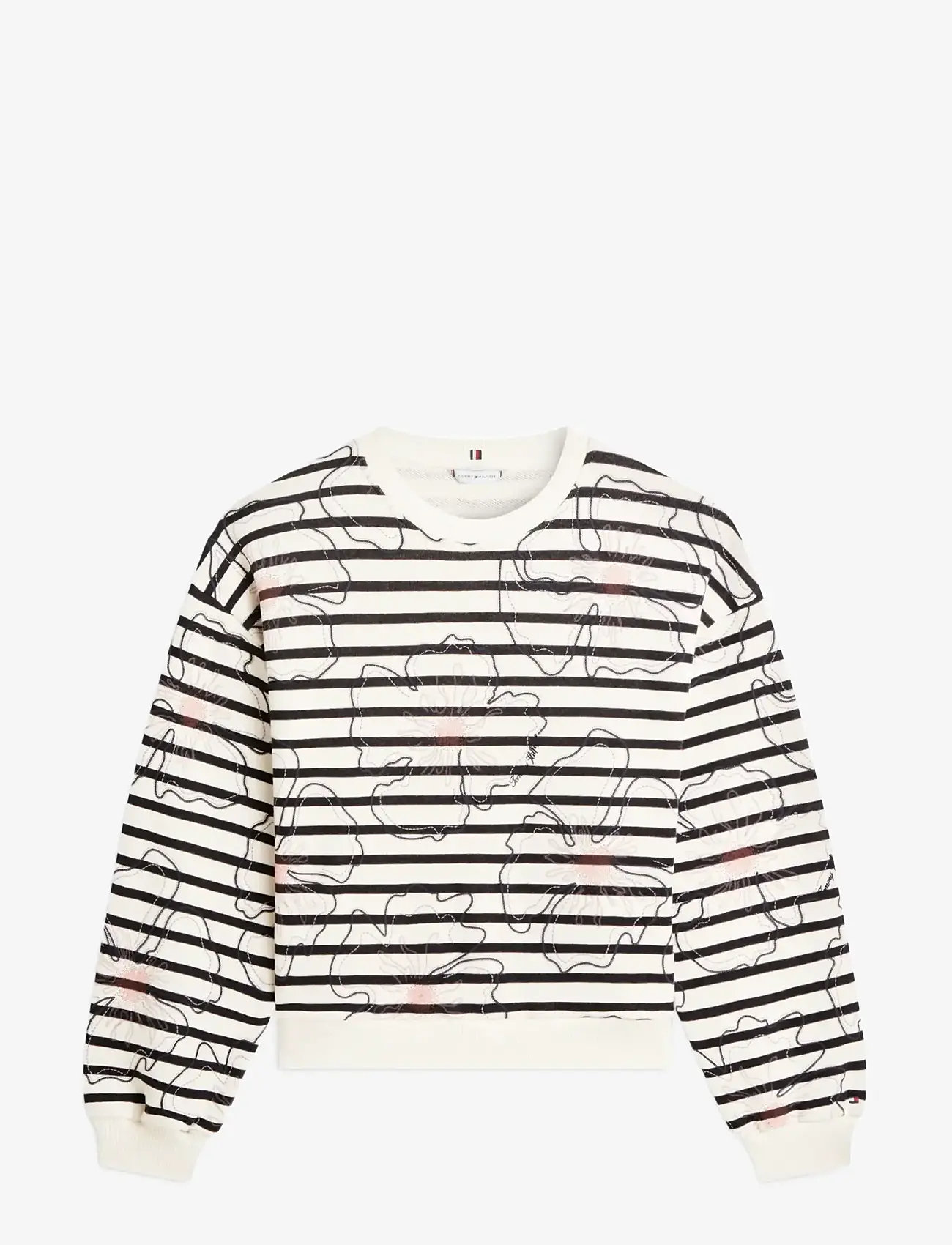 Tommy Hilfiger - FLOWER GRAPHIC SWEATSHIRT - hverdags stil - breton stp ivory silk   navy poppy - 1