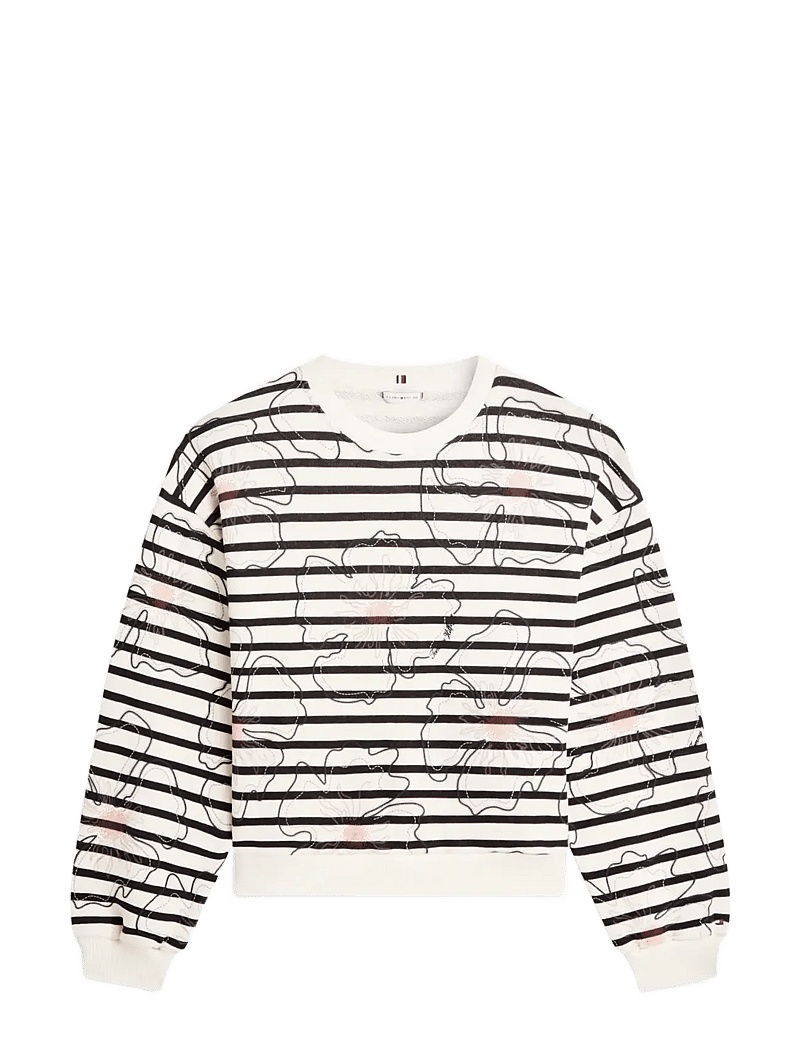 Tommy Hilfiger - FLOWER GRAPHIC SWEATSHIRT - hverdags stil - breton stp ivory silk navy poppy - 1