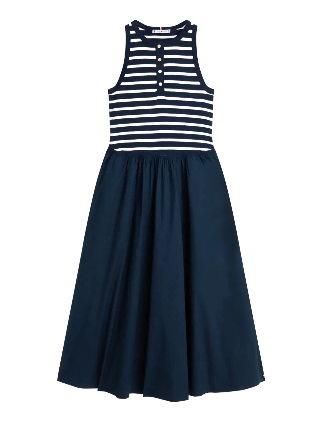 TOMMY HILFIGER Gold Btn Poplin Mix Tank Drs Navy - S - Damen