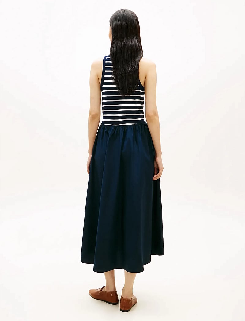 Tommy Hilfiger - GOLD BUTTON POPLIN MIX DRESS - summer dresses - breton stripe dark night ecru - 4