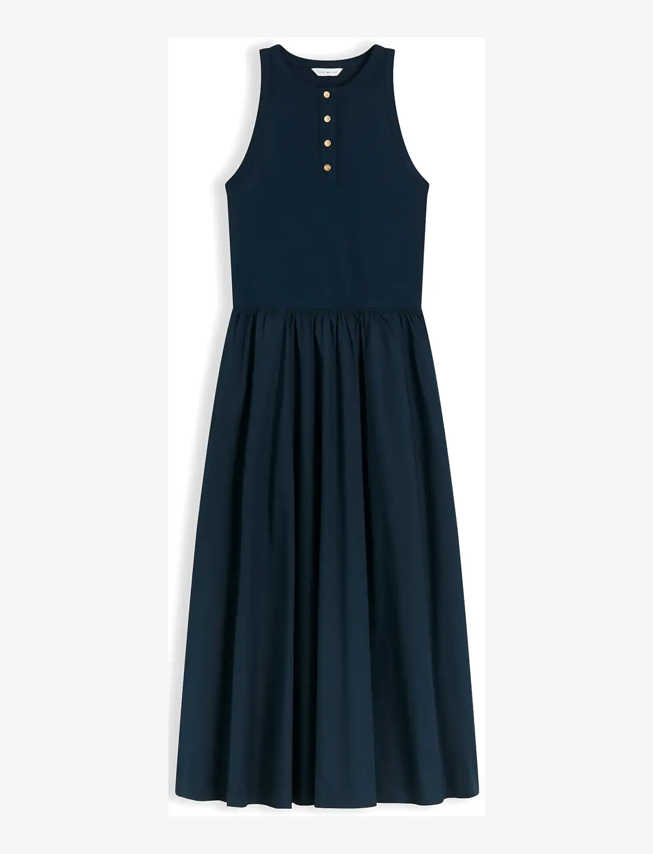 Tommy Hilfiger Gold Button Poplin Mix Dress (TOHWW0WW49628) - Midi dresses  - Boozt.com
