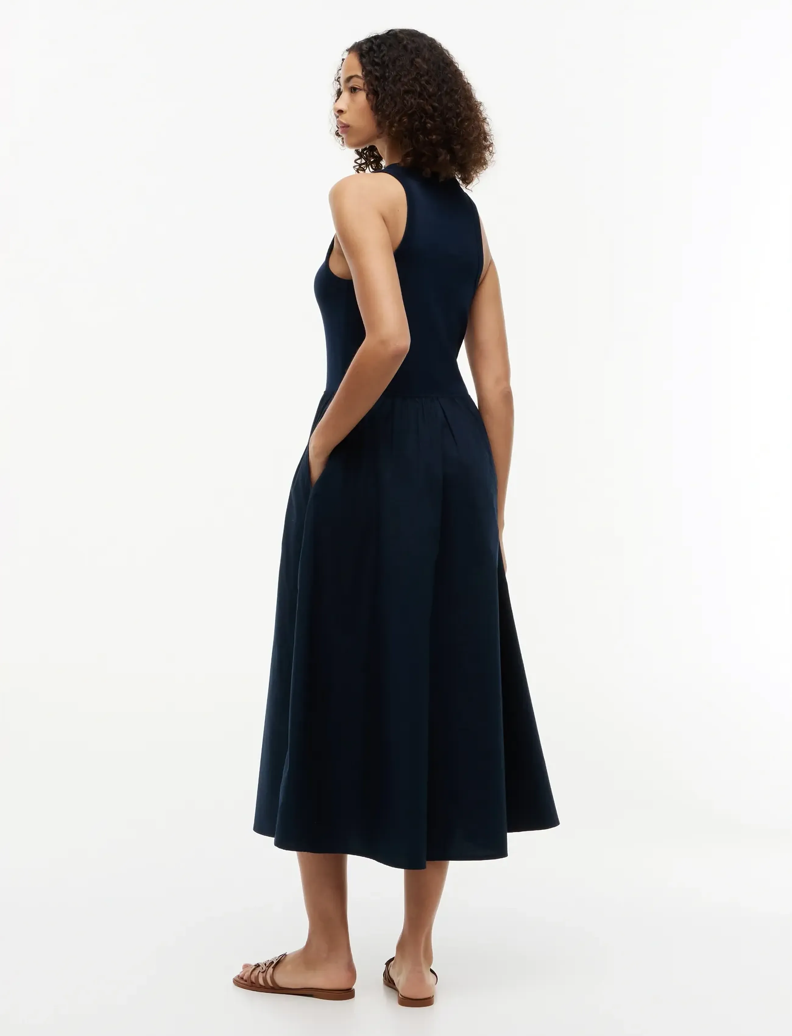 Tommy Hilfiger - GOLD BUTTON POPLIN MIX DRESS - sommerkjoler - dark night navy - 5
