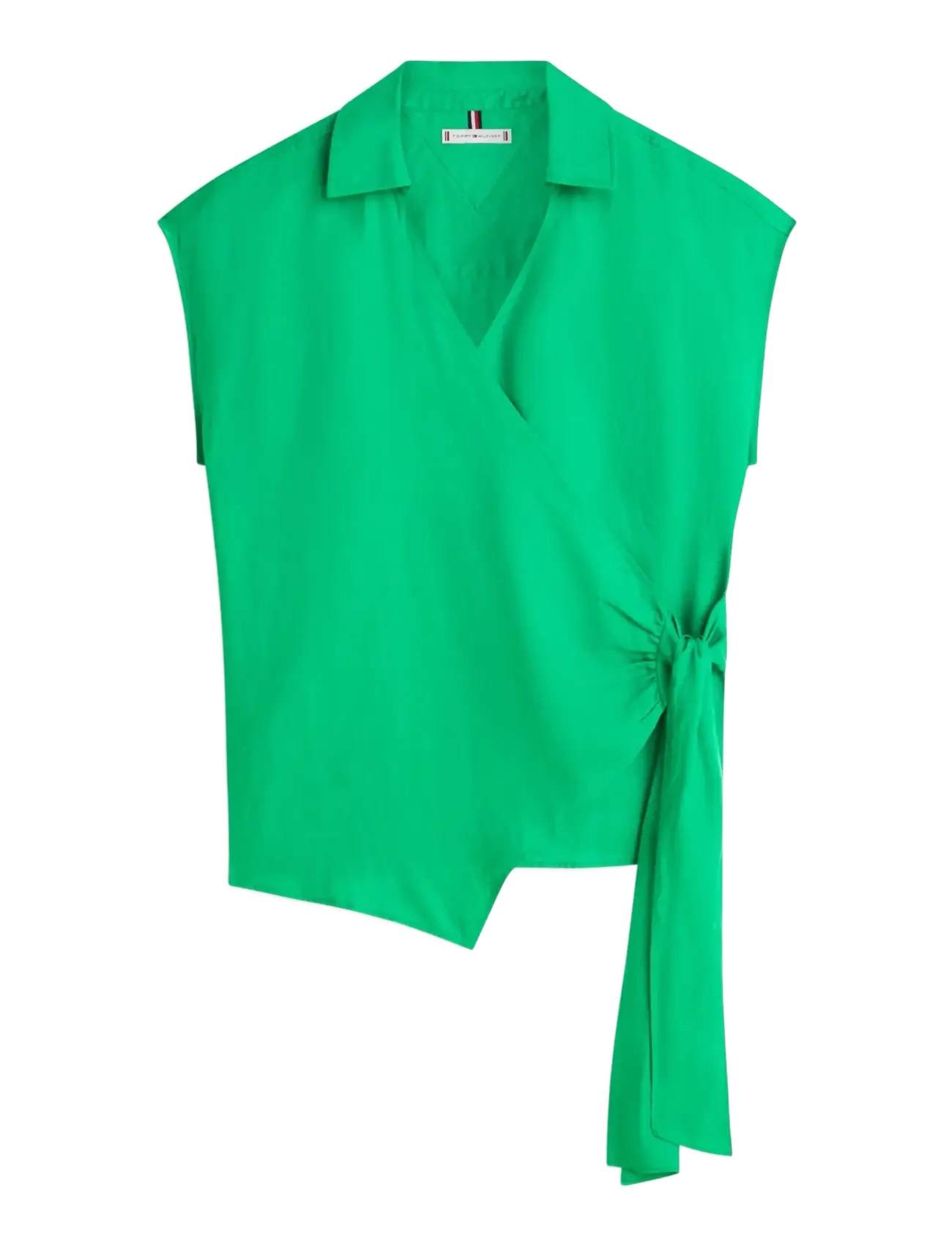 Tommy Hilfiger LINEN KNOT NS TOP - Bluser - COURTSIDE GREEN / green
