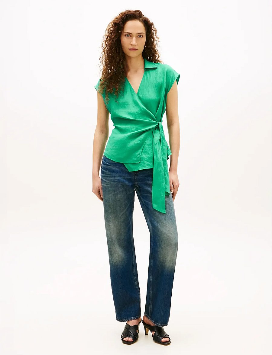 Tommy Hilfiger - LINEN KNOT NS TOP - Ærmeløse bluser - courtside green - 3