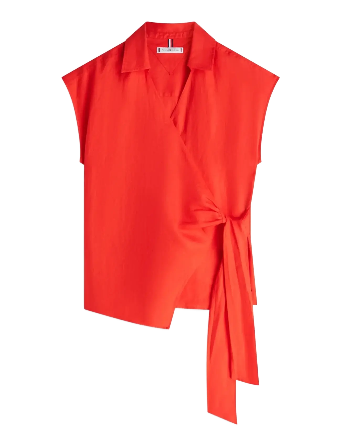 Tommy Hilfiger LINEN KNOT NS TOP - Bluser - FIREWORKS / red