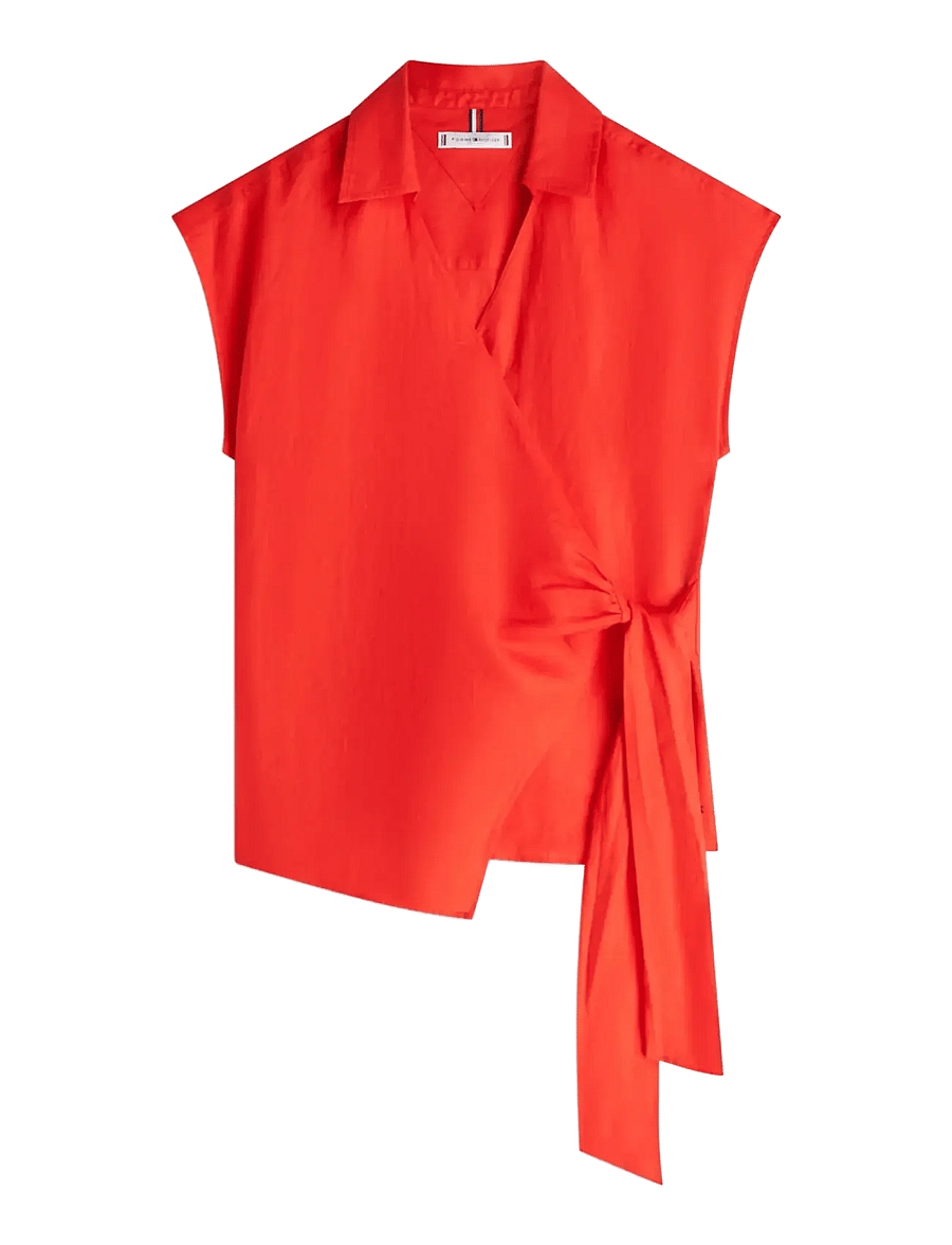 Tommy Hilfiger - LINEN KNOT NS TOP - blouses zonder mouwen - fireworks - 1