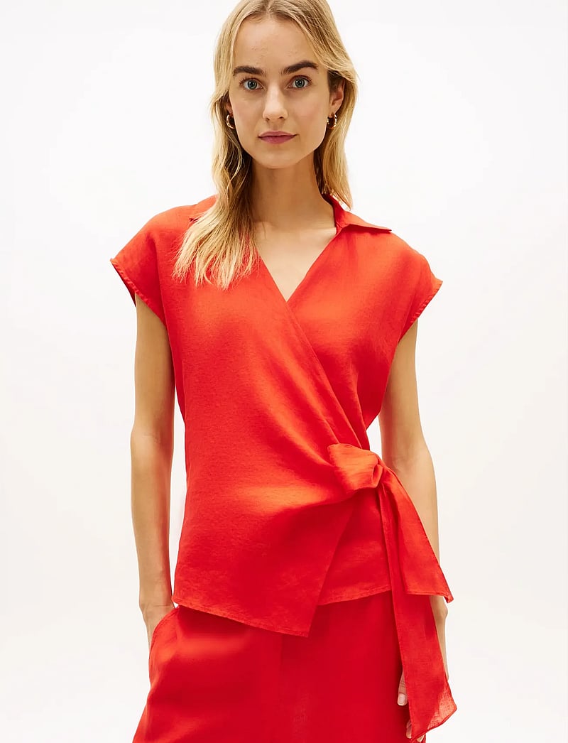 Tommy Hilfiger - LINEN KNOT NS TOP - Ærmeløse bluser - fireworks - 0