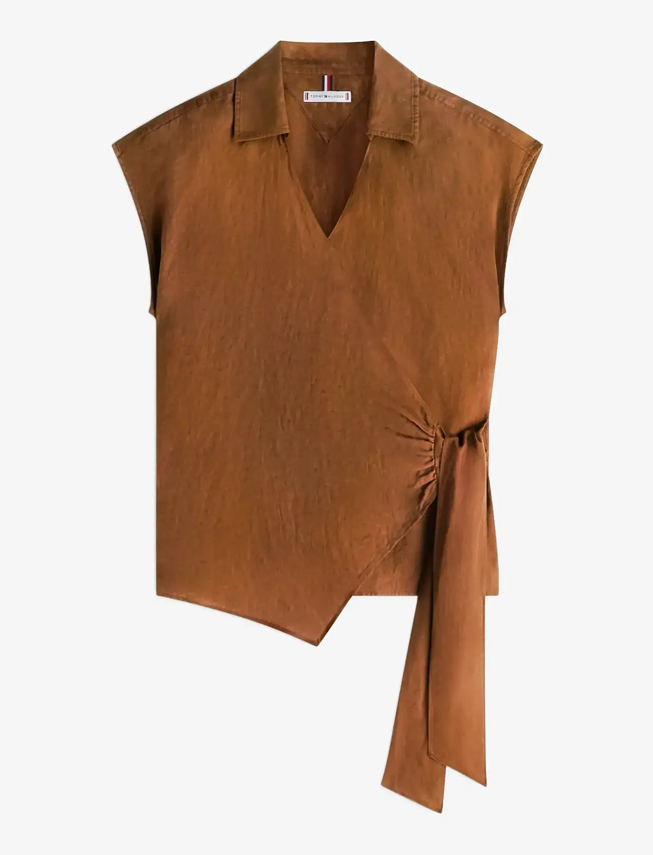 Tommy Hilfiger - LINEN KNOT NS TOP - varrukateta pluusid - legacy brown - 1