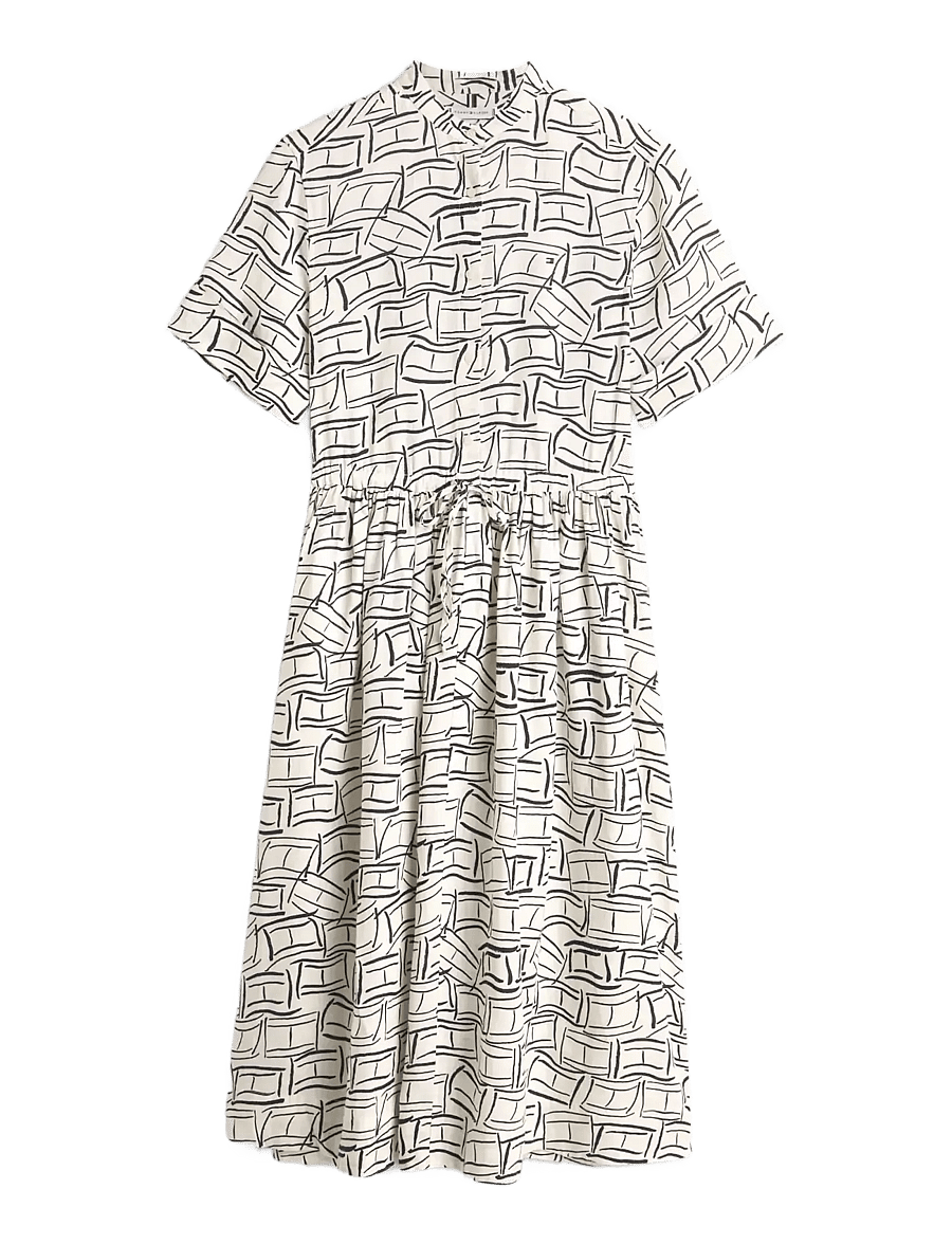 Tommy Hilfiger - ESS LINEN MIDI SS SHIRT DRESS - hemdkleider - small flag feathers calico - 1