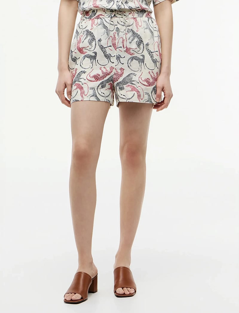 Tommy Hilfiger - ESS LINEN PULL ON SHORT - leinen-shorts - leopard baroque rwb - 0