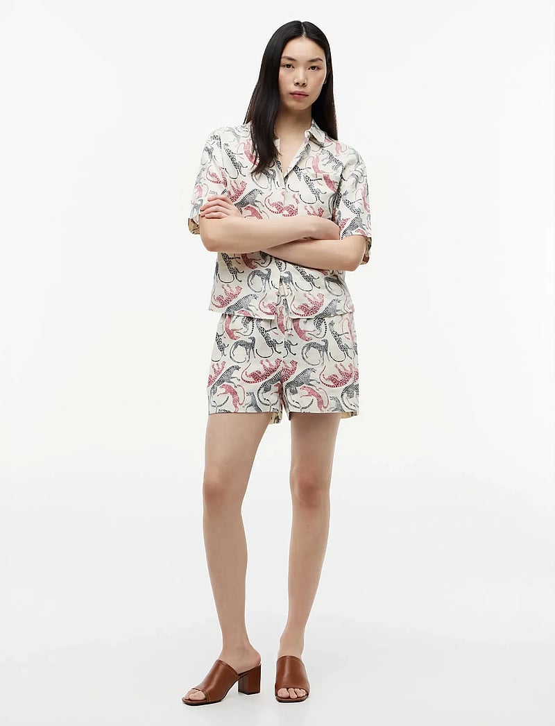 Tommy Hilfiger - ESS LINEN PULL ON SHORT - leinen-shorts - leopard baroque rwb - 3