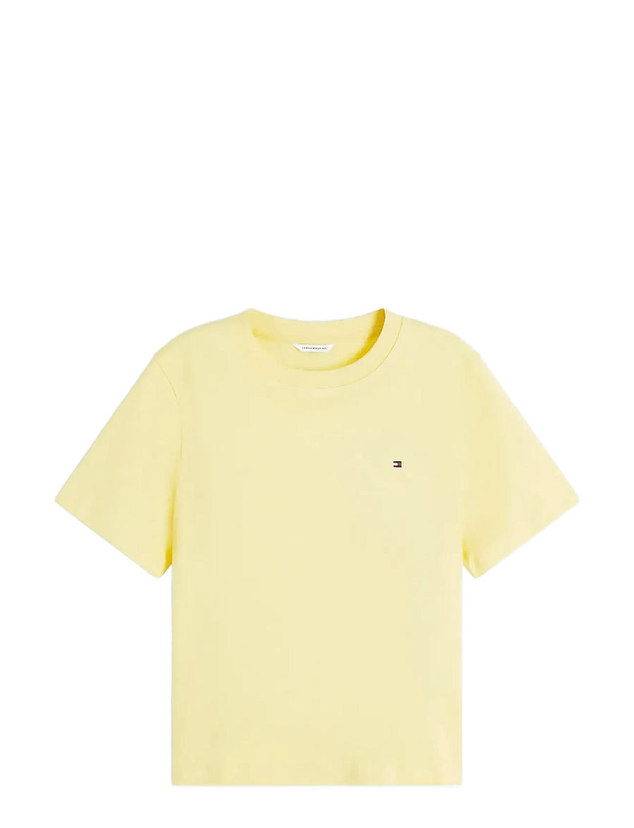 Tommy Hilfiger - INTERLOCK BOXY C-NK SS TEE - t-shirts - citronella - 1