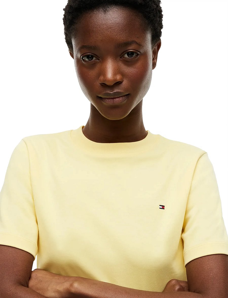Tommy Hilfiger - INTERLOCK BOXY C-NK SS TEE - t-shirts - citronella - 3