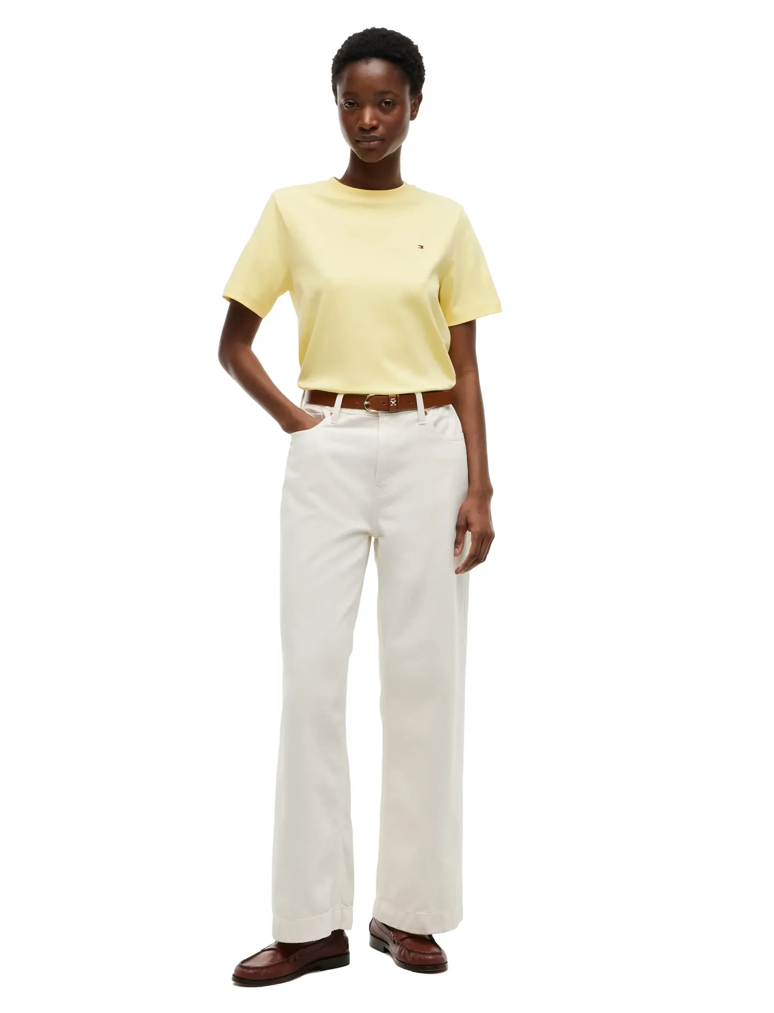 Tommy Hilfiger - INTERLOCK BOXY C-NK SS TEE - t-shirts - citronella - 4