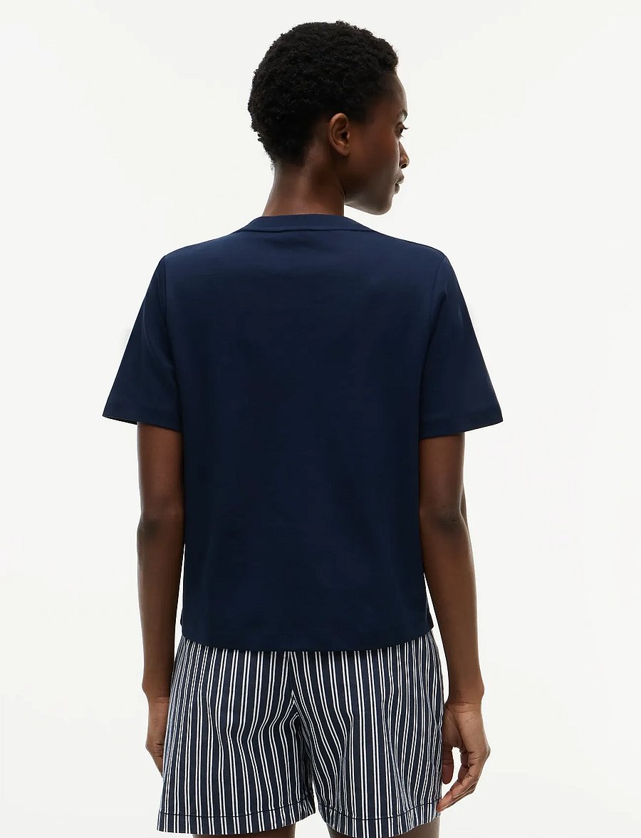 Tommy Hilfiger - INTERLOCK BOXY C-NK SS TEE - t-shirts - dark blue - 2