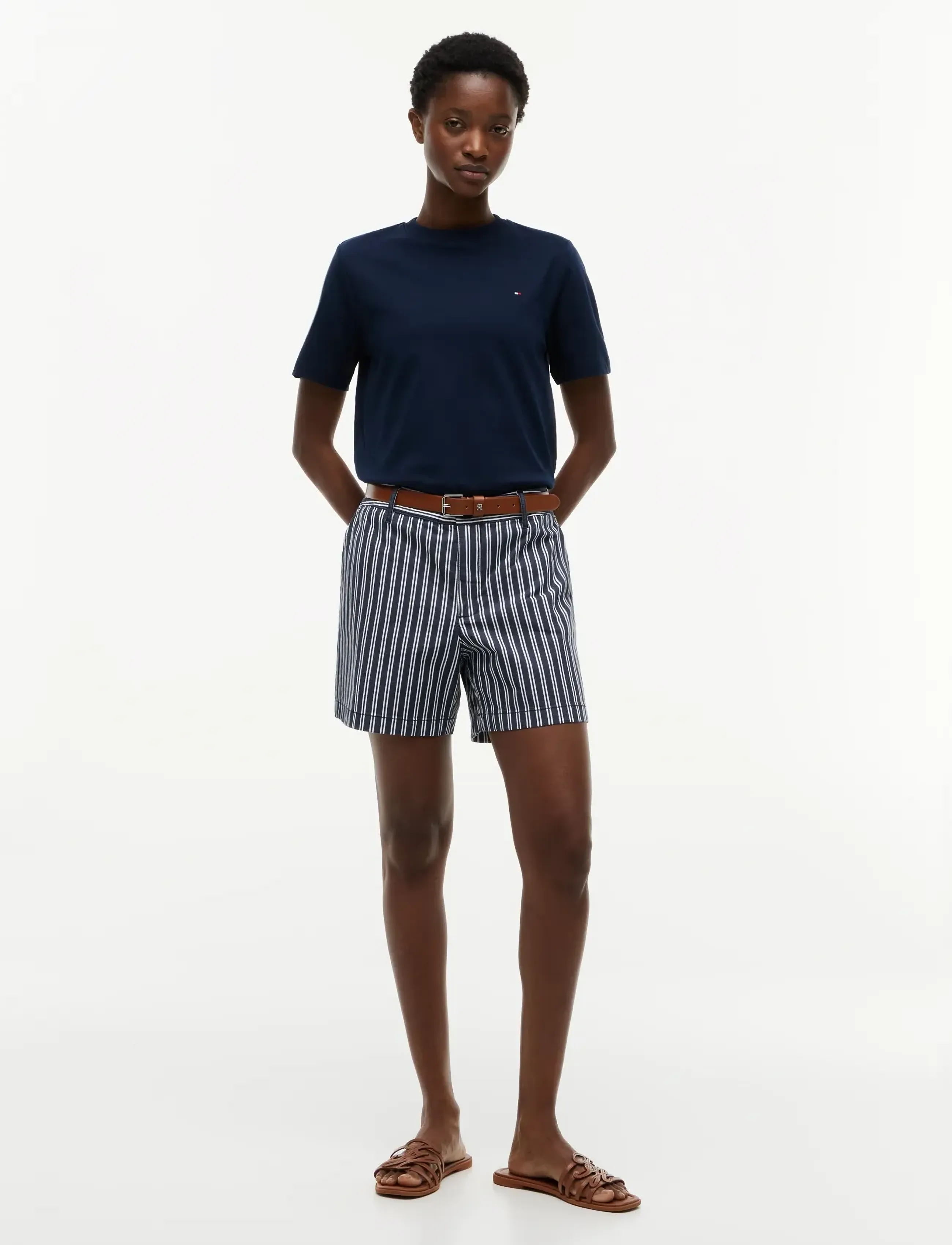 Tommy Hilfiger - INTERLOCK BOXY C-NK S/S TEE - t-shirts - dark blue - 4