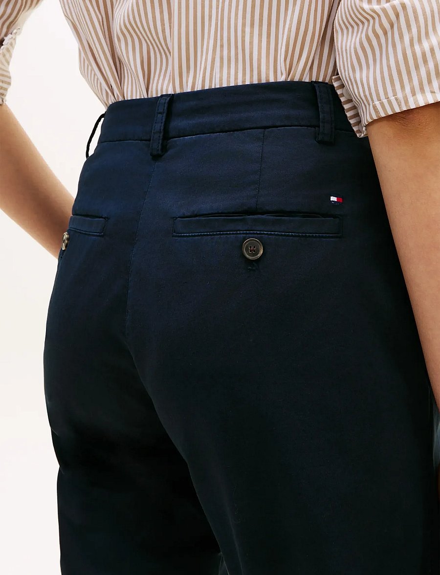 Tommy Hilfiger - CO GMD SLIM STRAIGHT CHINO - slim fit bukser - dark night navy - 4