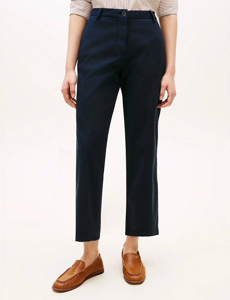 Tommy Hilfiger - CO GMD SLIM STRAIGHT CHINO - slim fit bukser - dark night navy - 5