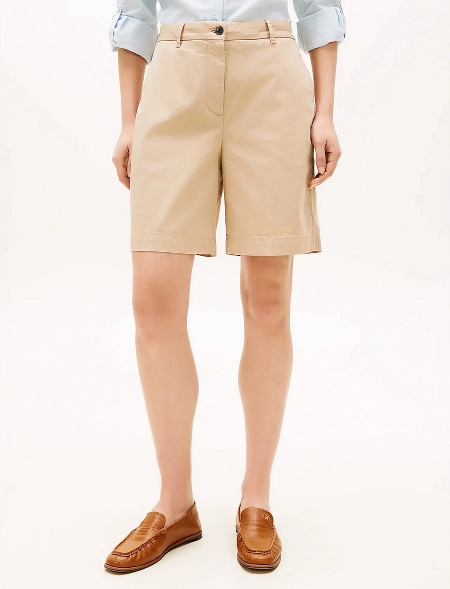 Tommy Hilfiger - CO GMD BLEND CHINO SHORT - chino stuttbuxur - beige - 0