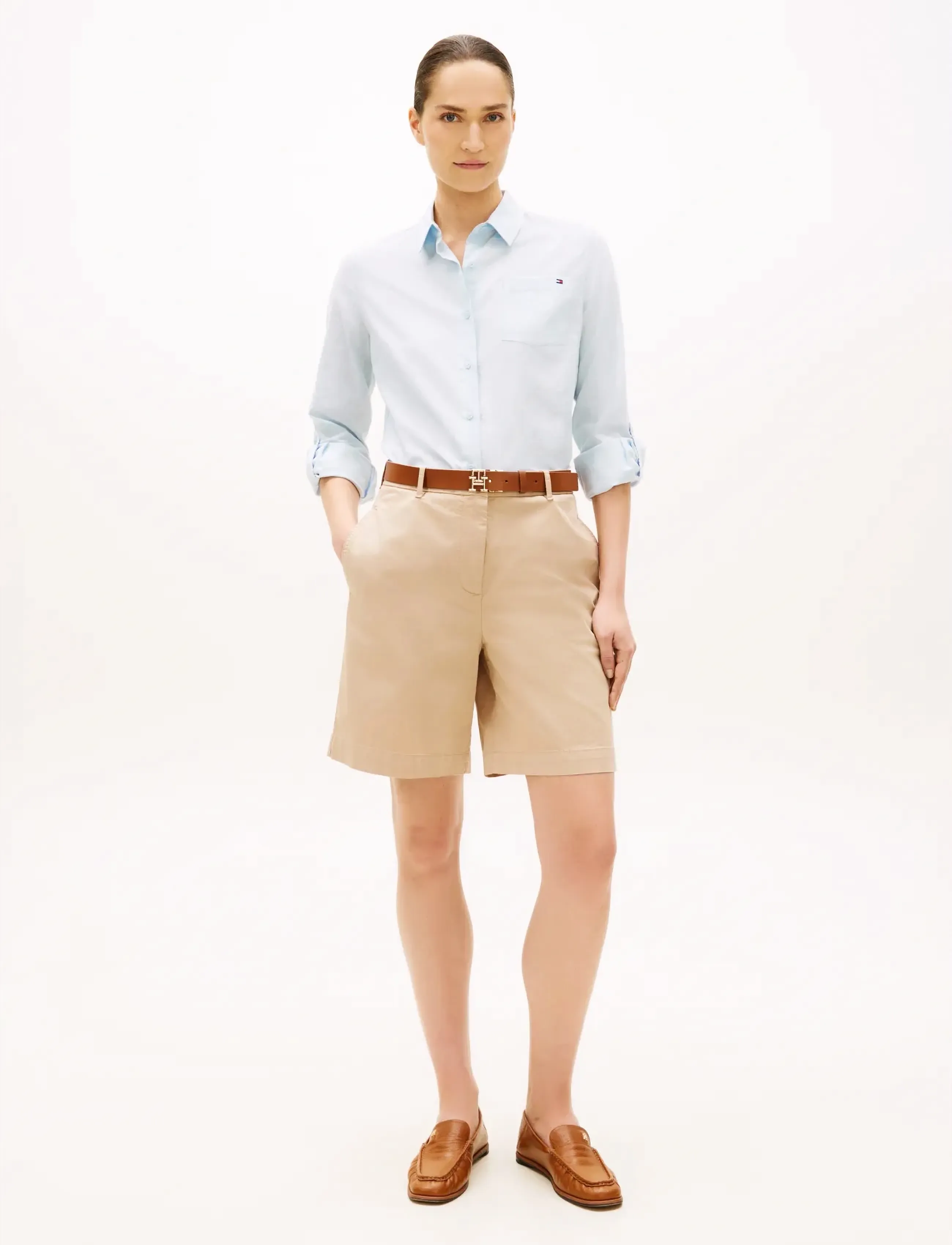 Tommy Hilfiger - CO GMD BLEND CHINO SHORT - chino shorts - beige - 3