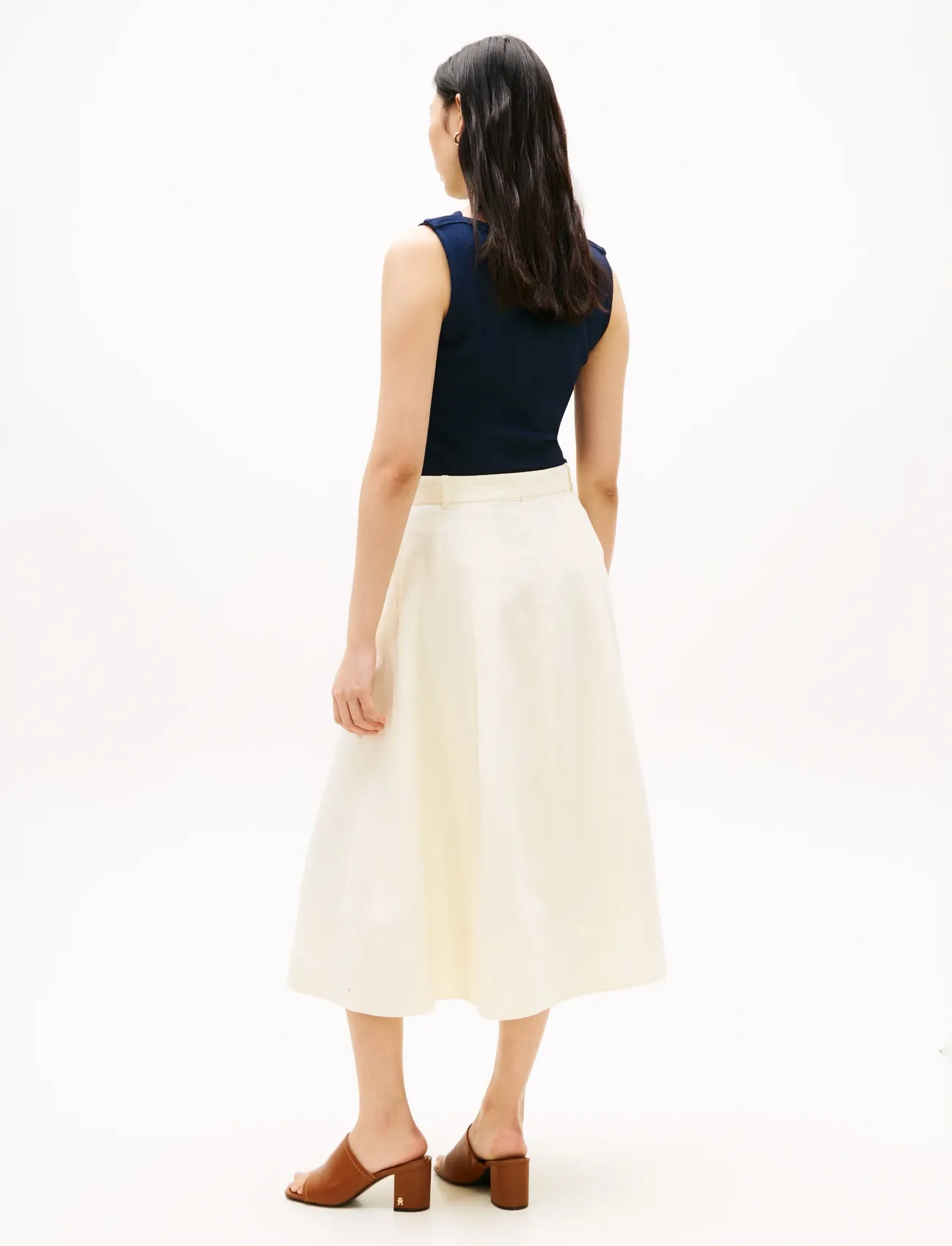 Tommy Hilfiger - LINEN UTILITY MIDI SKIRT - midiseelikud - calico - 2