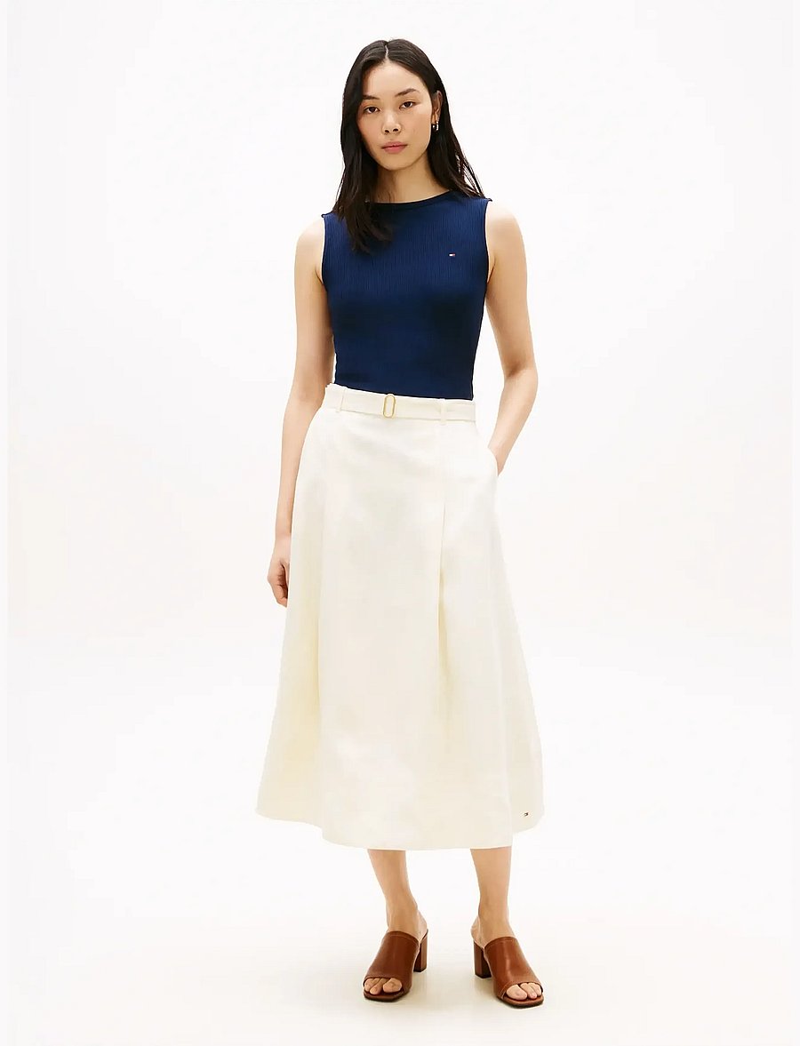 Tommy Hilfiger - LINEN UTILITY MIDI SKIRT - midi-röcke - calico - 3