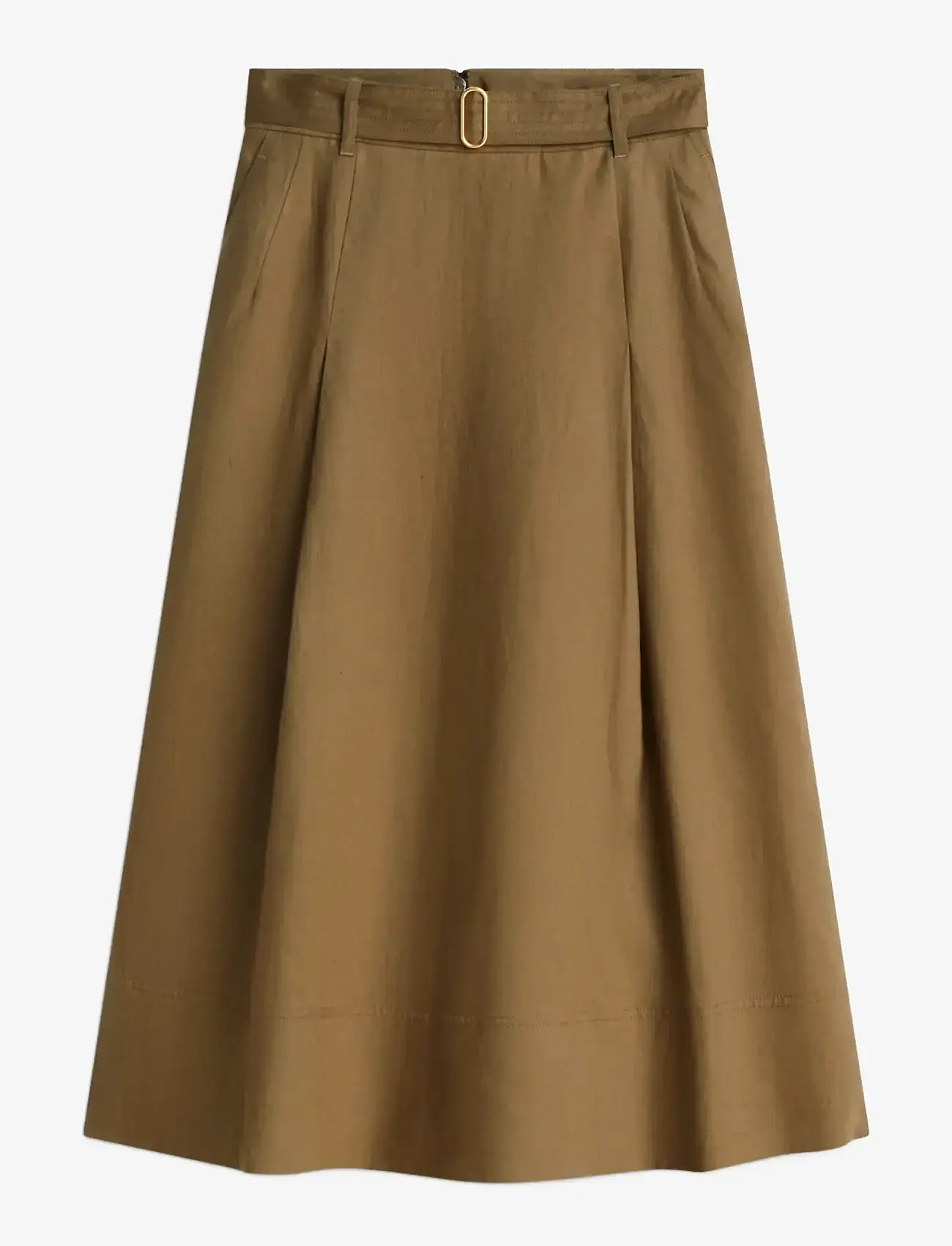 Tommy Hilfiger - LINEN UTILITY MIDI SKIRT - midi nederdele - mediterranean olive - 1