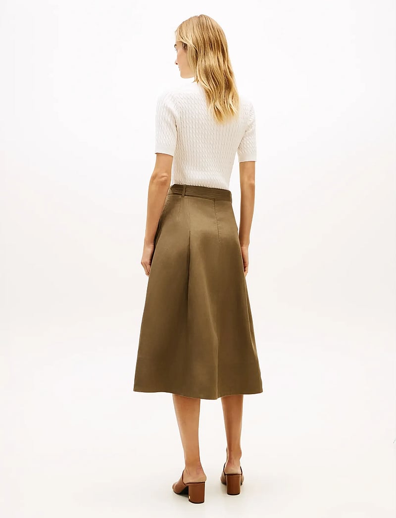 Tommy Hilfiger - LINEN UTILITY MIDI SKIRT - midi-röcke - mediterranean olive - 2