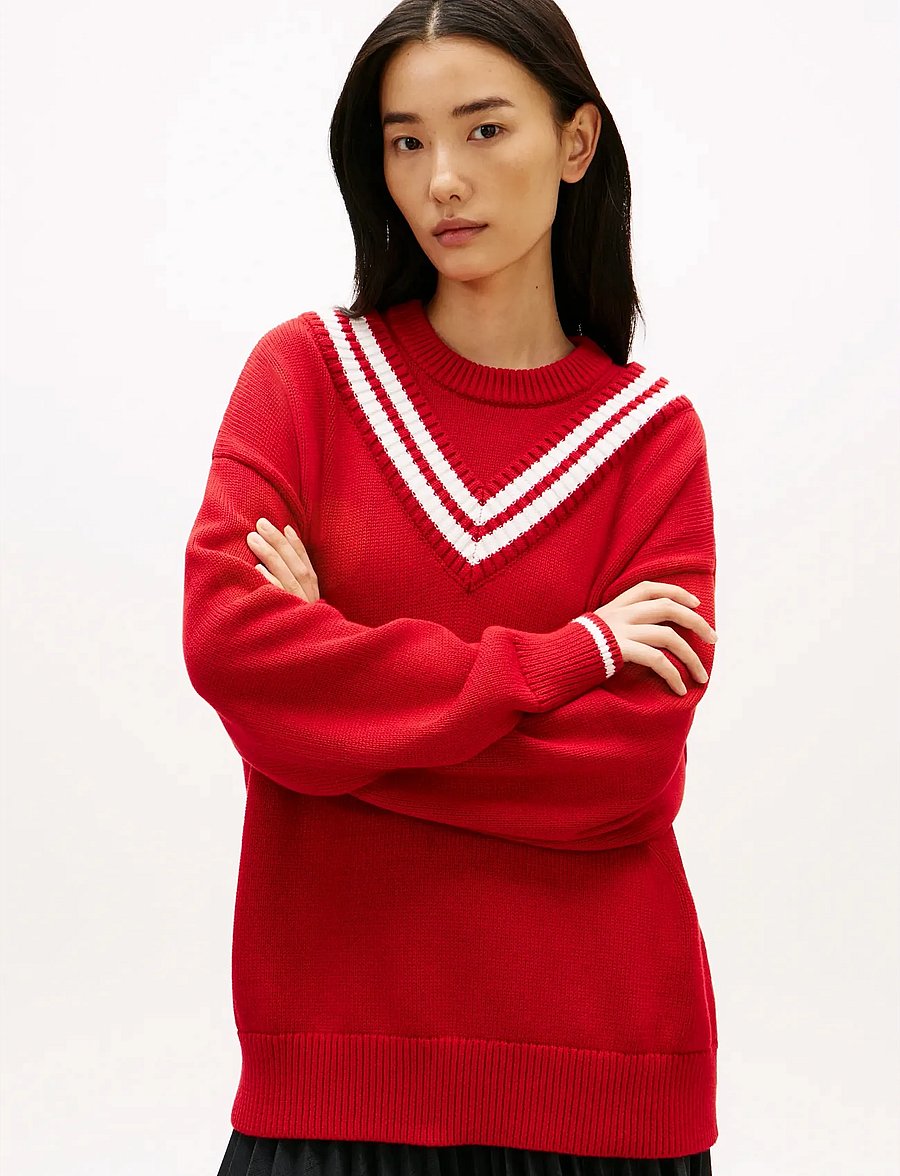Tommy Hilfiger - VARSITY CRICKET C-NK LS SWT - kampsunid - medium red - 0