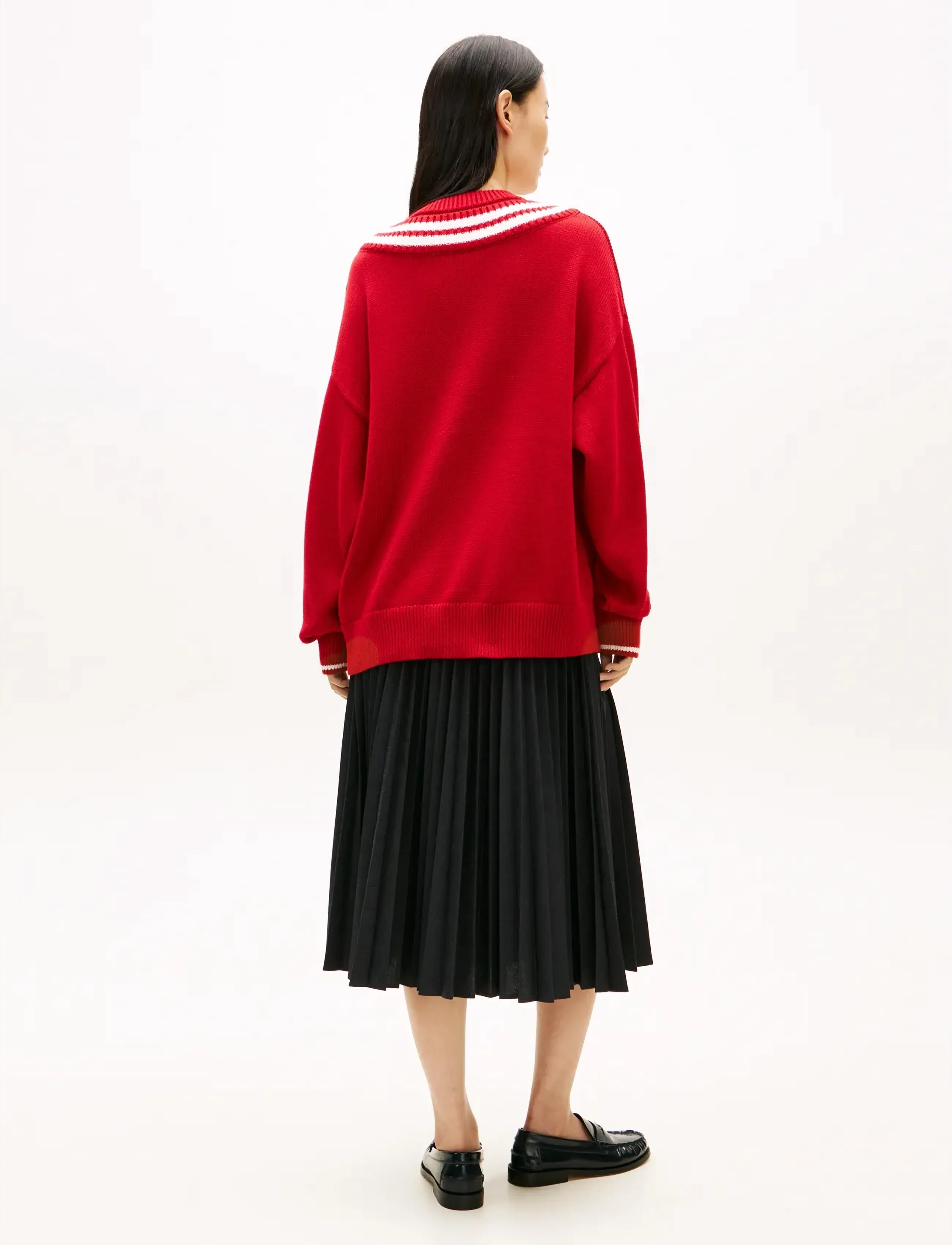 Tommy Hilfiger - VARSITY CRICKET C-NK LS SWT - jumpers - medium red - 2