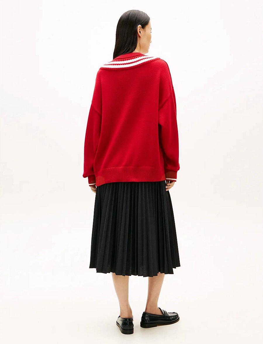 Tommy Hilfiger - VARSITY CRICKET C-NK LS SWT - kampsunid - medium red - 2