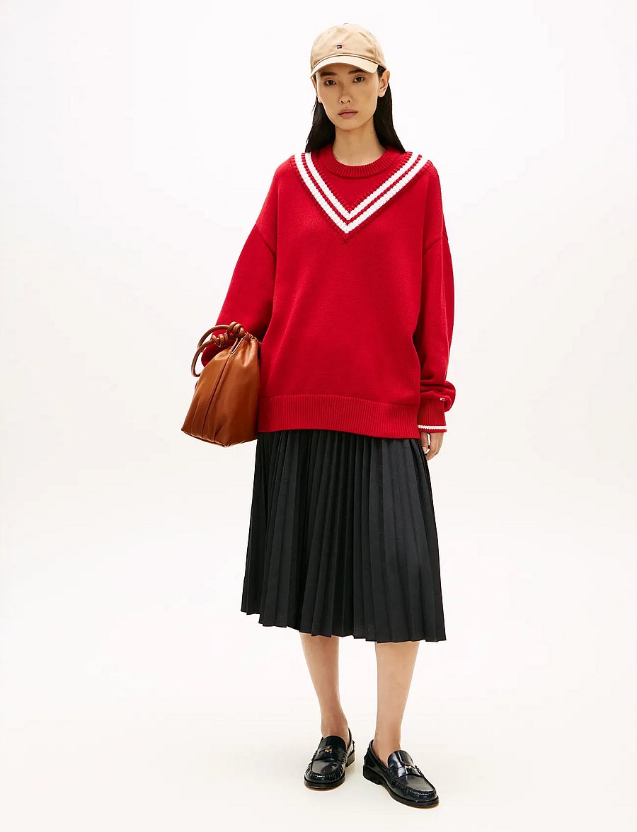 Tommy Hilfiger - VARSITY CRICKET C-NK LS SWT - kampsunid - medium red - 3