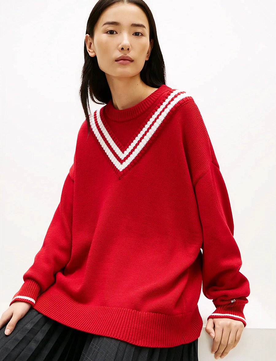 Tommy Hilfiger - VARSITY CRICKET C-NK LS SWT - kampsunid - medium red - 4