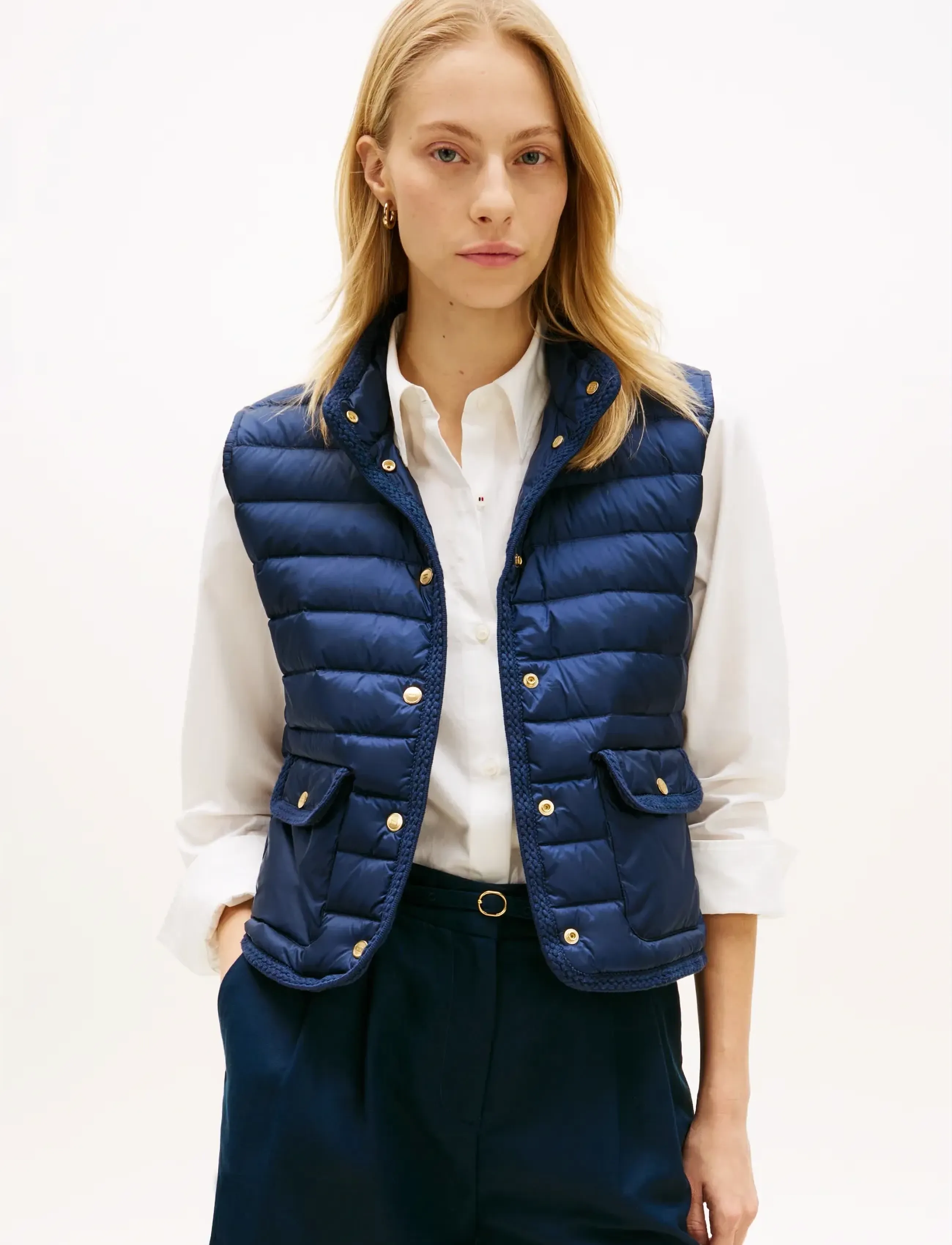 Tommy Hilfiger Feminine Lw Down Vest, Kvinder, Trimmet Dunvest, Navy, Str: M