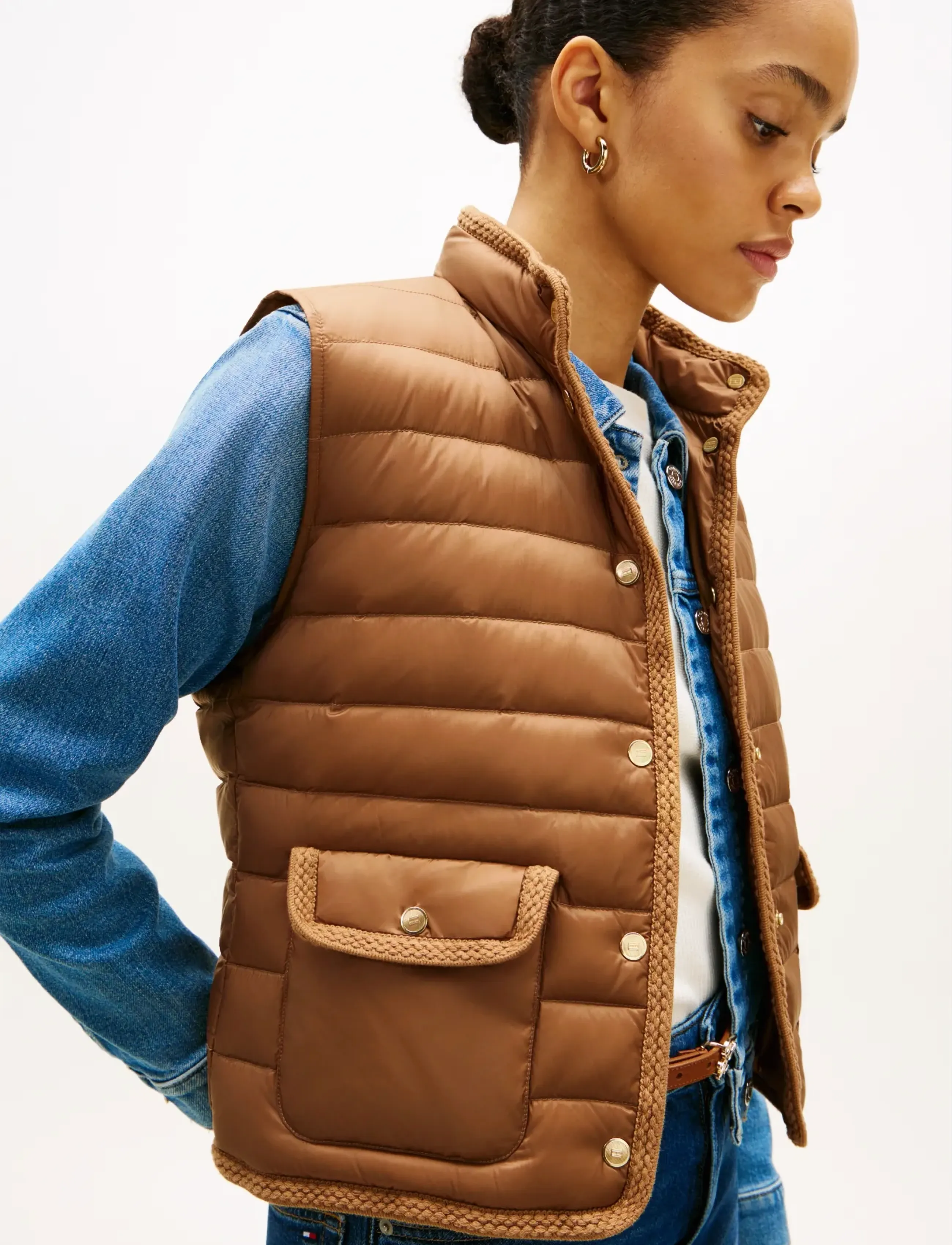 Tommy Hilfiger - FEMININE LW DOWN VEST - forårsjakker - hickory - 4