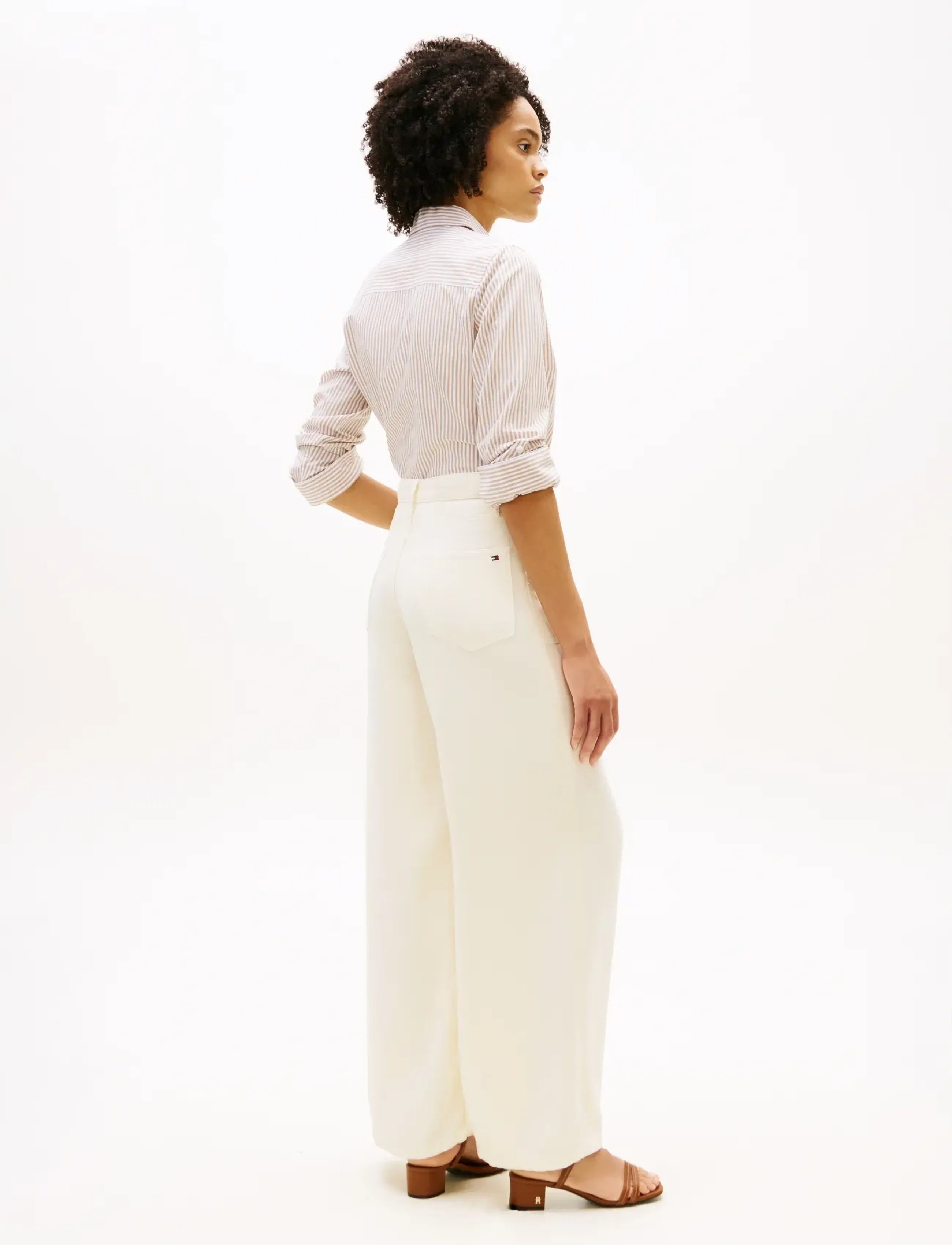 Tommy Hilfiger - DNM SOFT ECRU 70S WIDE LEG HW - pantalons larges - soft ecru - 2