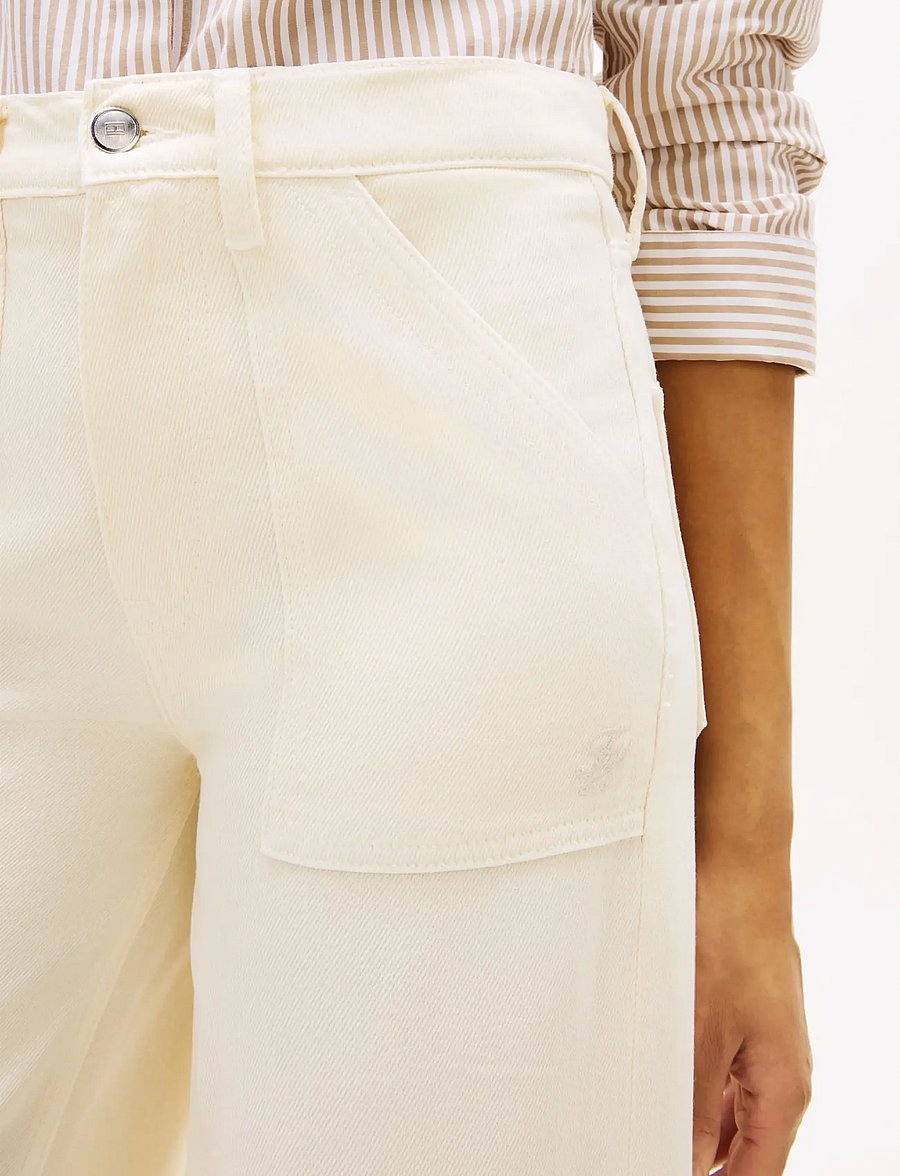 Tommy Hilfiger - DNM SOFT ECRU 70S WIDE LEG HW - pantalons larges - soft ecru - 4