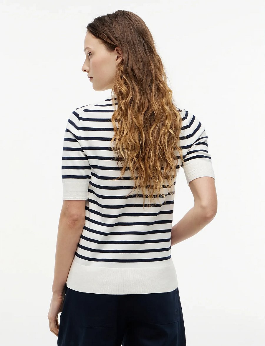 Tommy Hilfiger - CO JERSEY FINE GG C-NK SS SWT - t-shirts - ivory petal dark n navy breton stp - 2