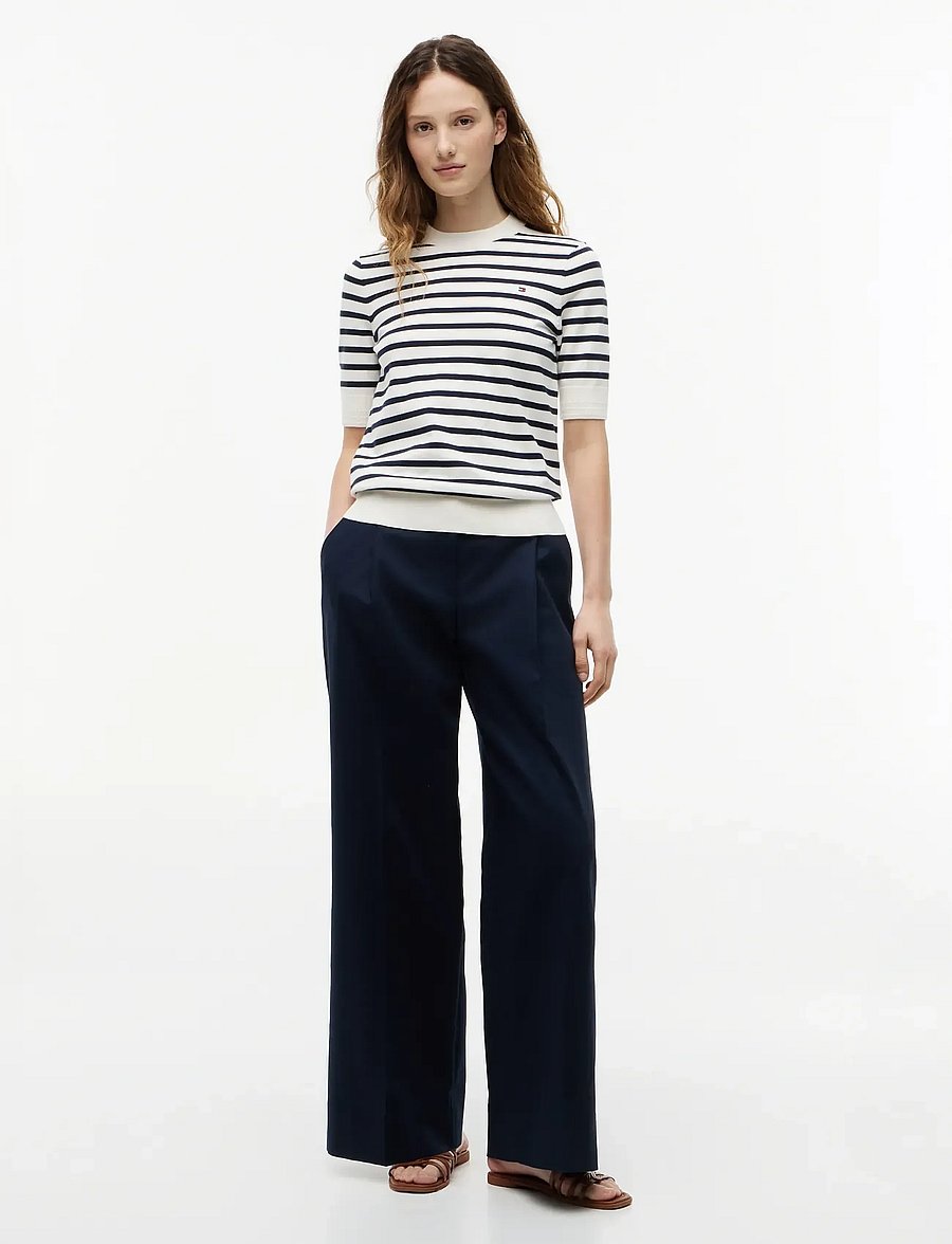 Tommy Hilfiger - CO JERSEY FINE GG C-NK SS SWT - t-shirts - ivory petal dark n navy breton stp - 4
