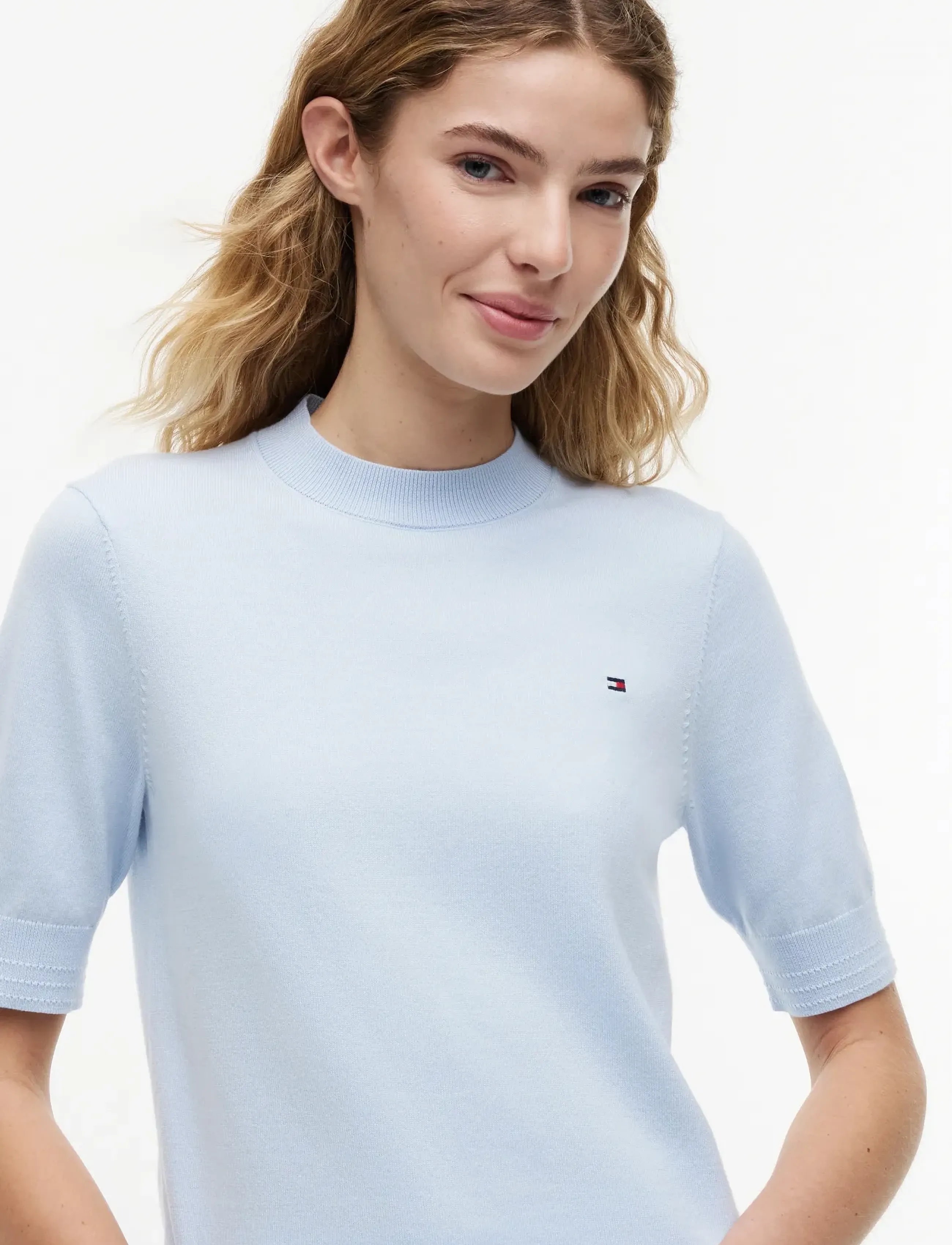 Tommy Hilfiger - CO JERSEY FINE GG C-NK SS SWT - t-shirts - breezy blue - 3