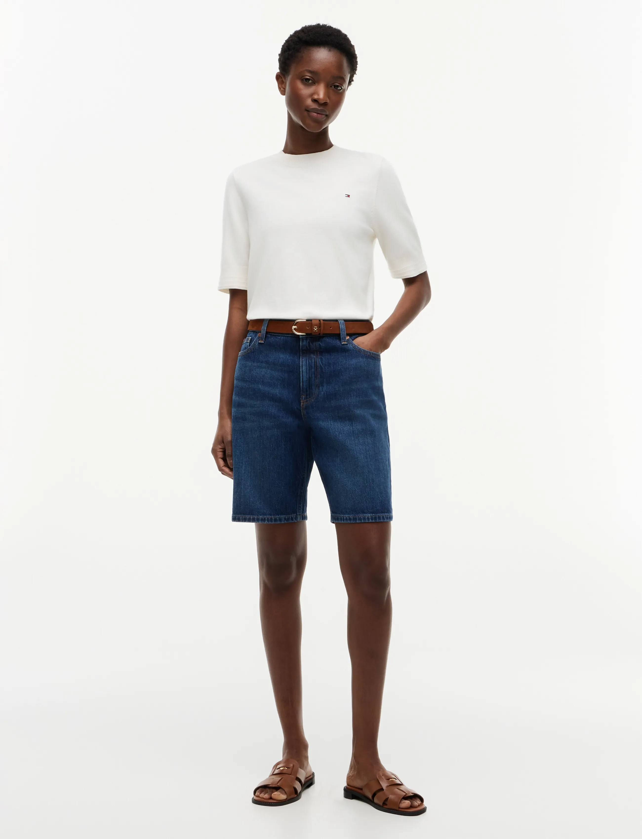 Tommy Hilfiger - COTTON SHORT SLEEVE SWEATER - t-shirts - ivory petal - 4